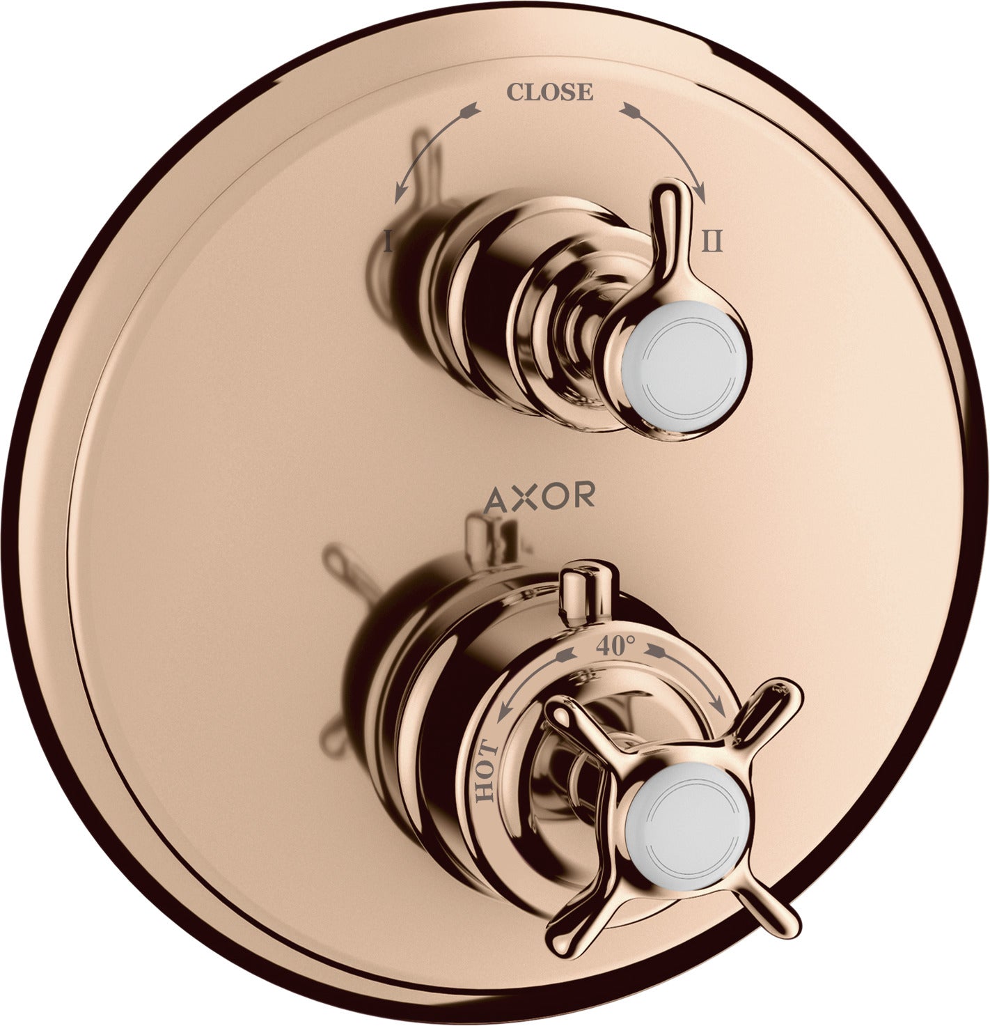 AXOR Montreux Thermostatic mixer for concealed installation with cross handle and shut-off / diverter valve