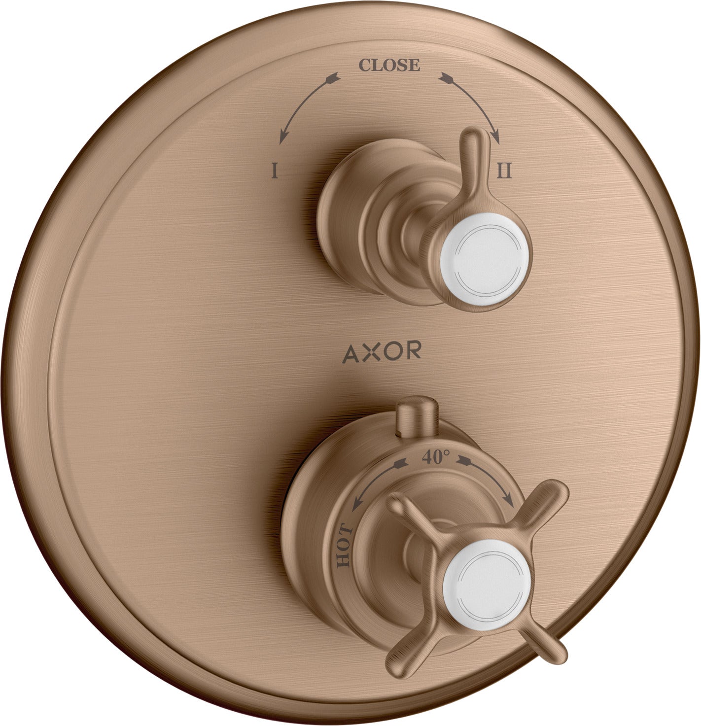 AXOR Montreux Thermostatic mixer for concealed installation with cross handle and shut-off / diverter valve