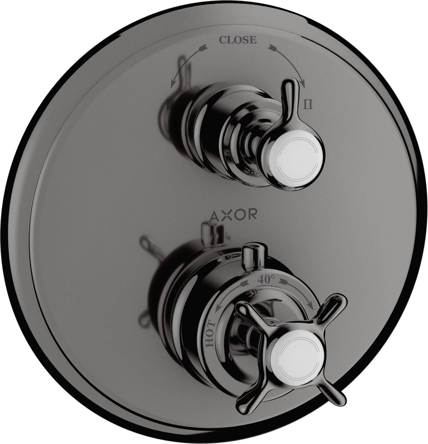 AXOR Montreux Thermostatic mixer for concealed installation with cross handle and shut-off / diverter valve