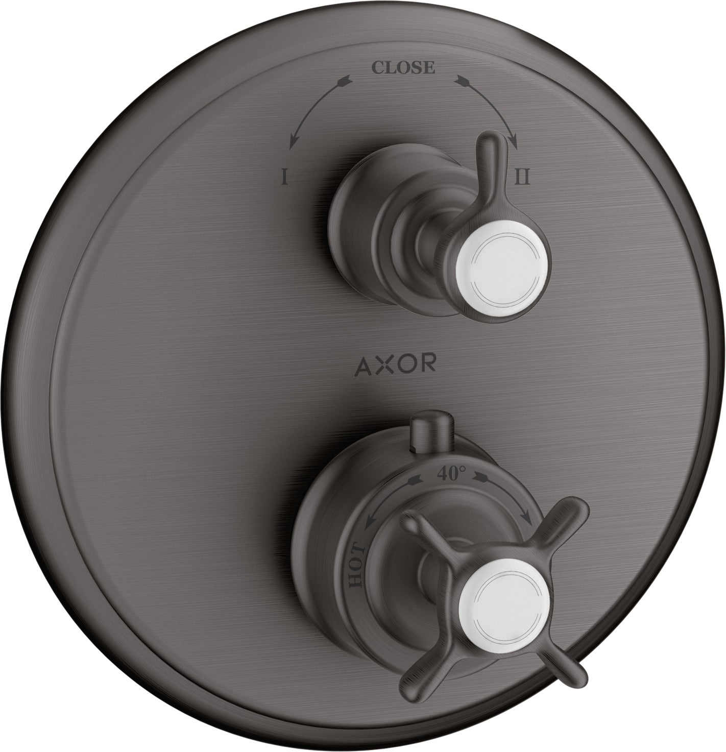 AXOR Montreux Thermostatic mixer for concealed installation with cross handle and shut-off / diverter valve