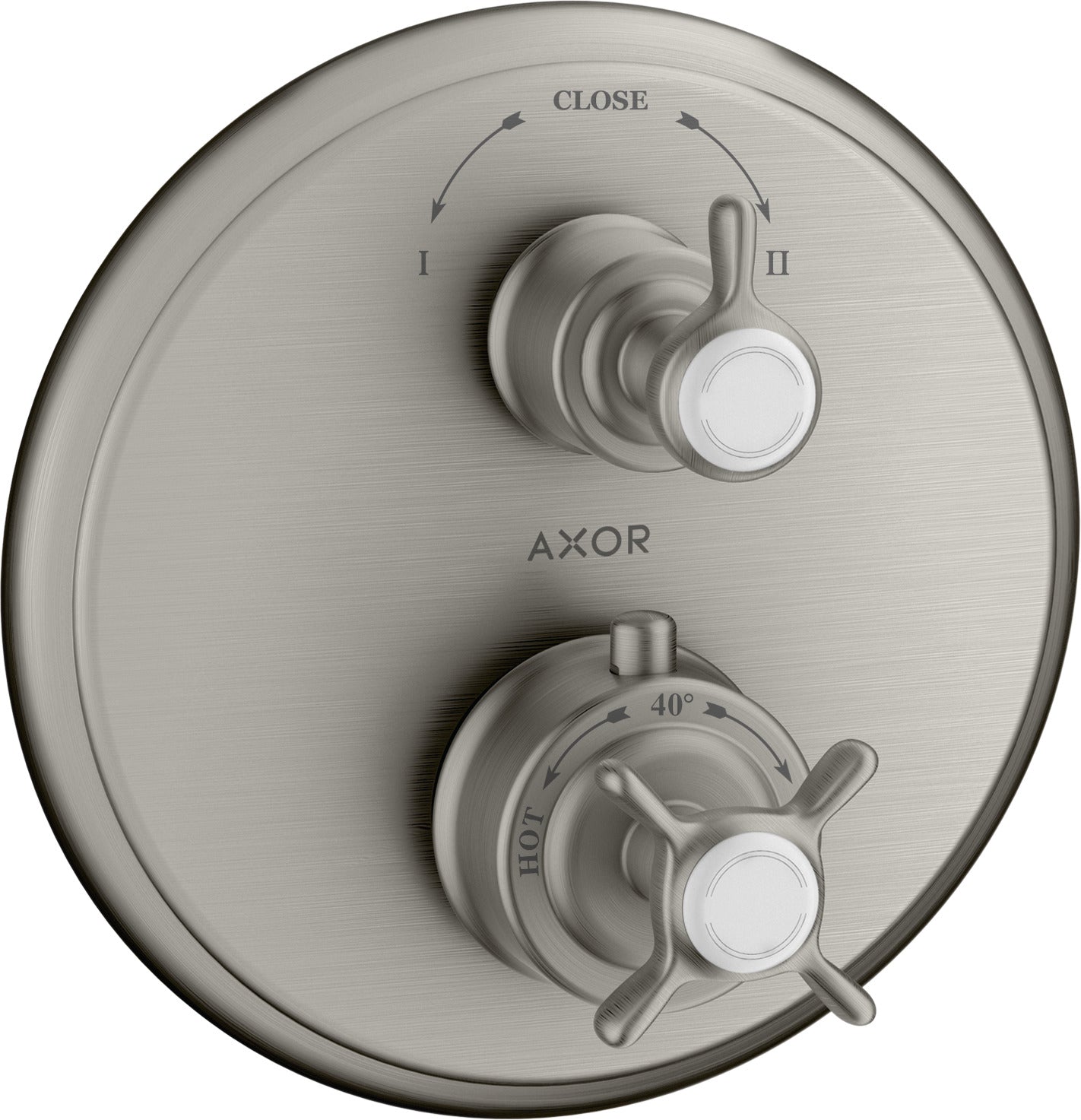 AXOR Montreux Thermostatic mixer for concealed installation with cross handle and shut-off / diverter valve