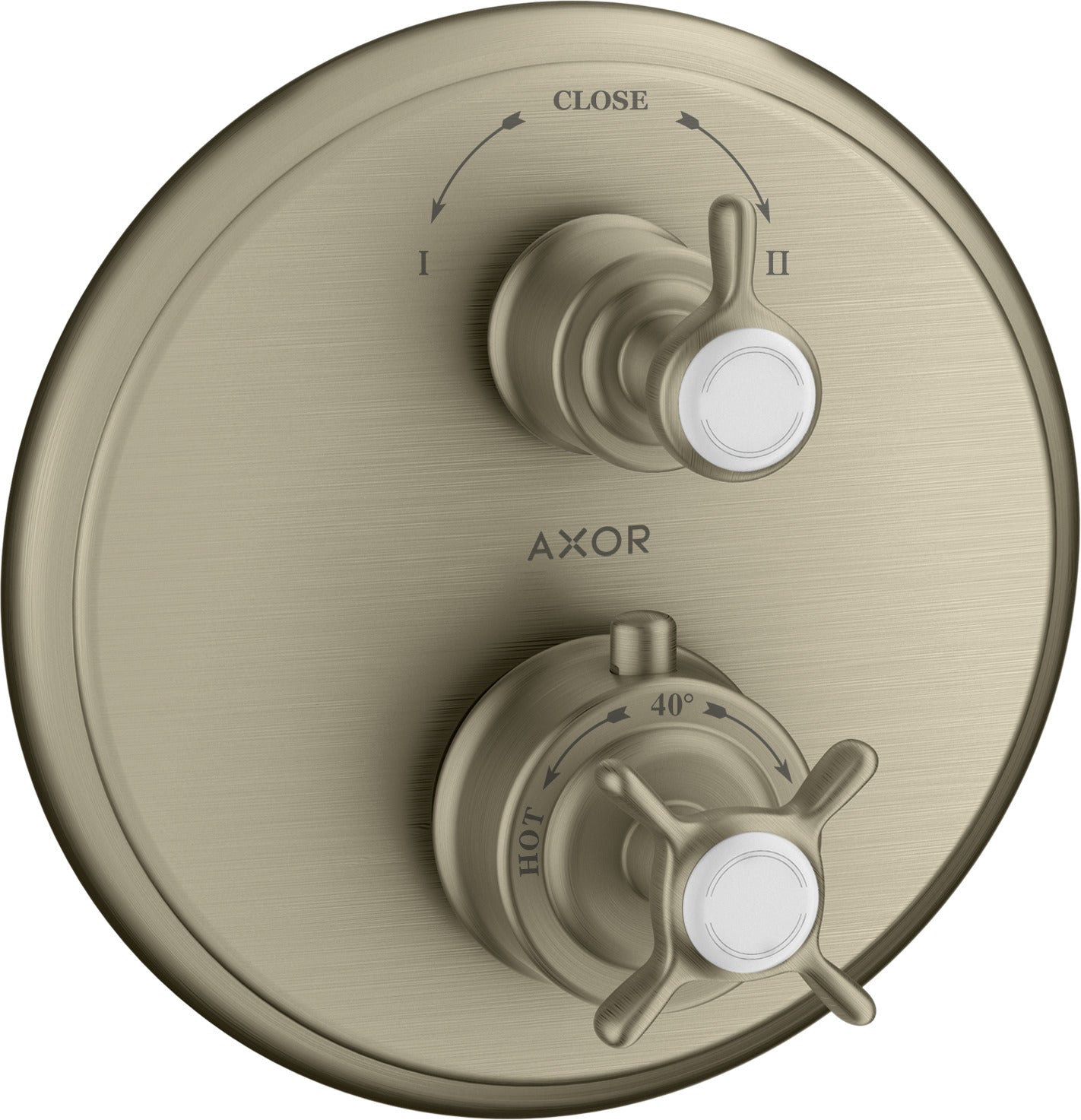 AXOR Montreux Thermostatic mixer for concealed installation with cross handle and shut-off / diverter valve