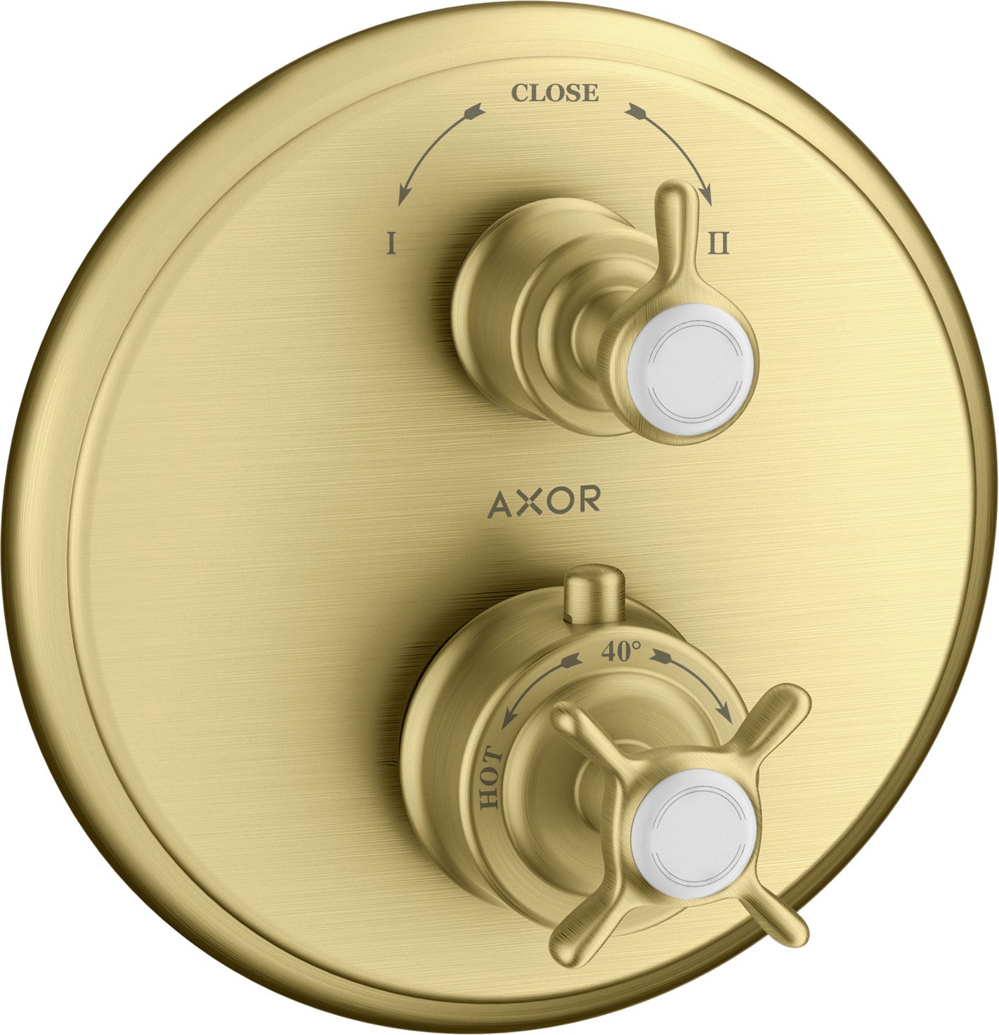 AXOR Montreux Thermostatic mixer for concealed installation with cross handle and shut-off / diverter valve