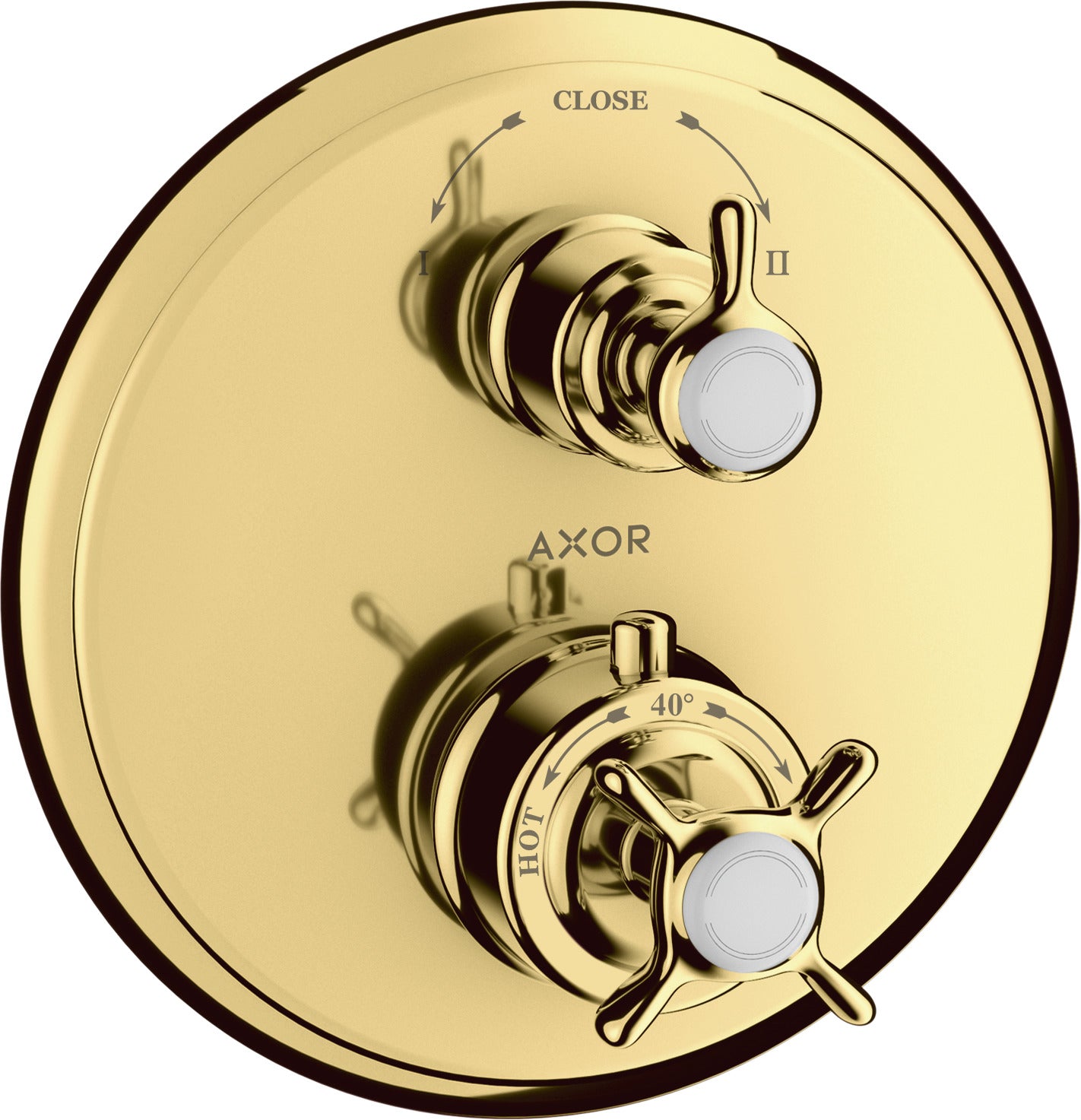 AXOR Montreux Thermostatic mixer for concealed installation with cross handle and shut-off / diverter valve