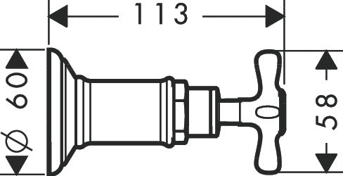 AXOR Montreux Shut-off valve for concealed installation with cross handle