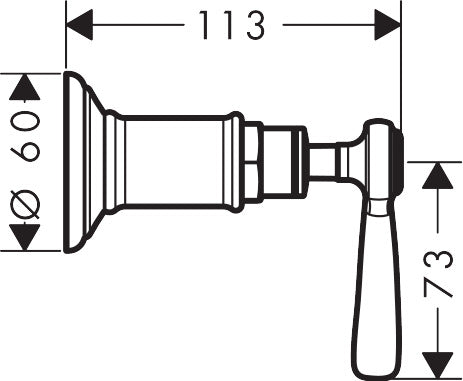 AXOR Montreux Shut-off valve for concealed installation with lever handle