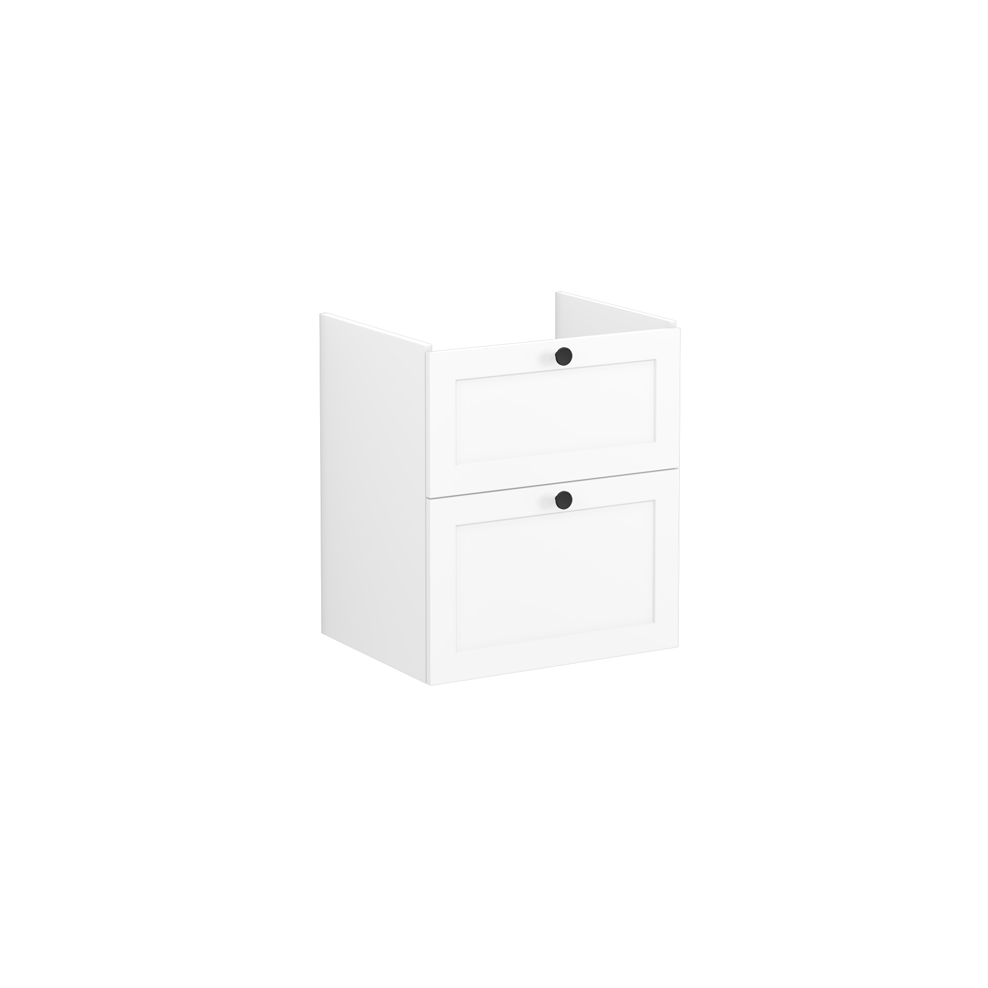 Root Classic Washbasin Unit, with two drawers, Matt White, without washbasin