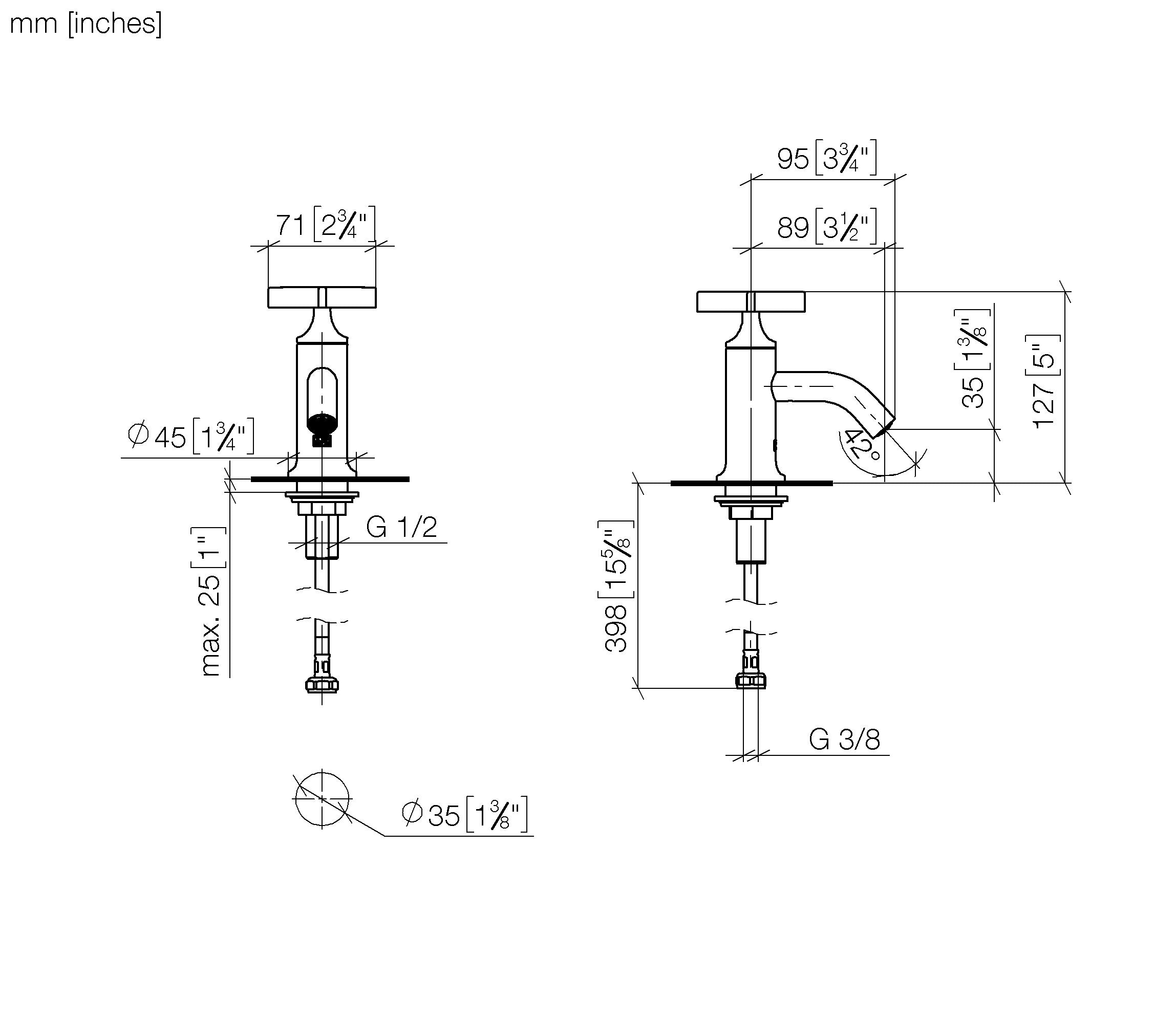 Vaia Pillar Tap Cold Water Chrome