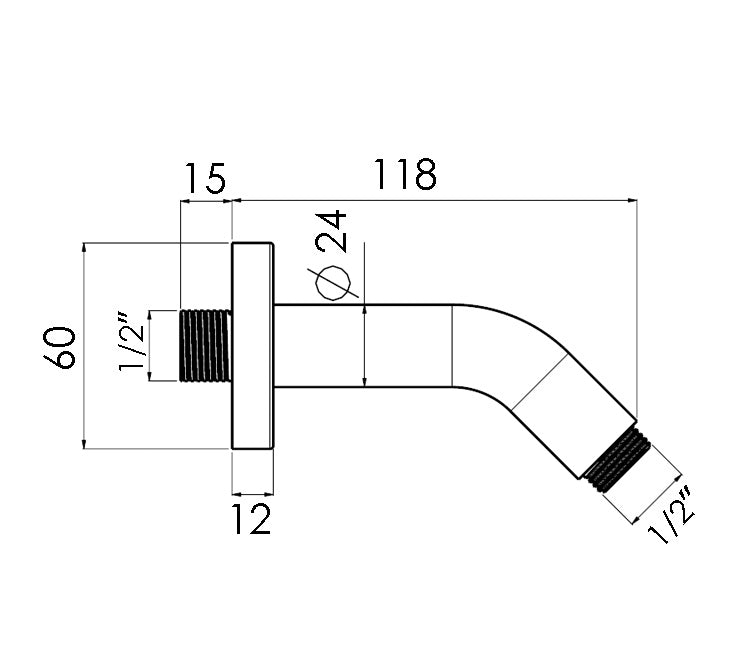 COMPACT- Wall Arm 118mm