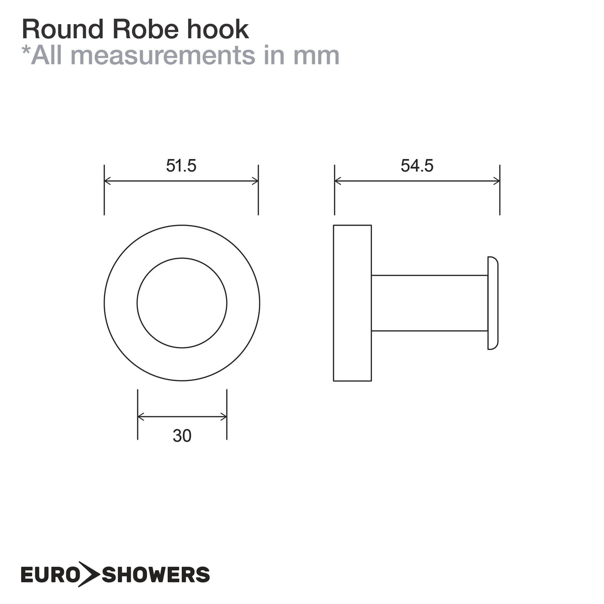 Euroshowers ROUND - Robe Hook