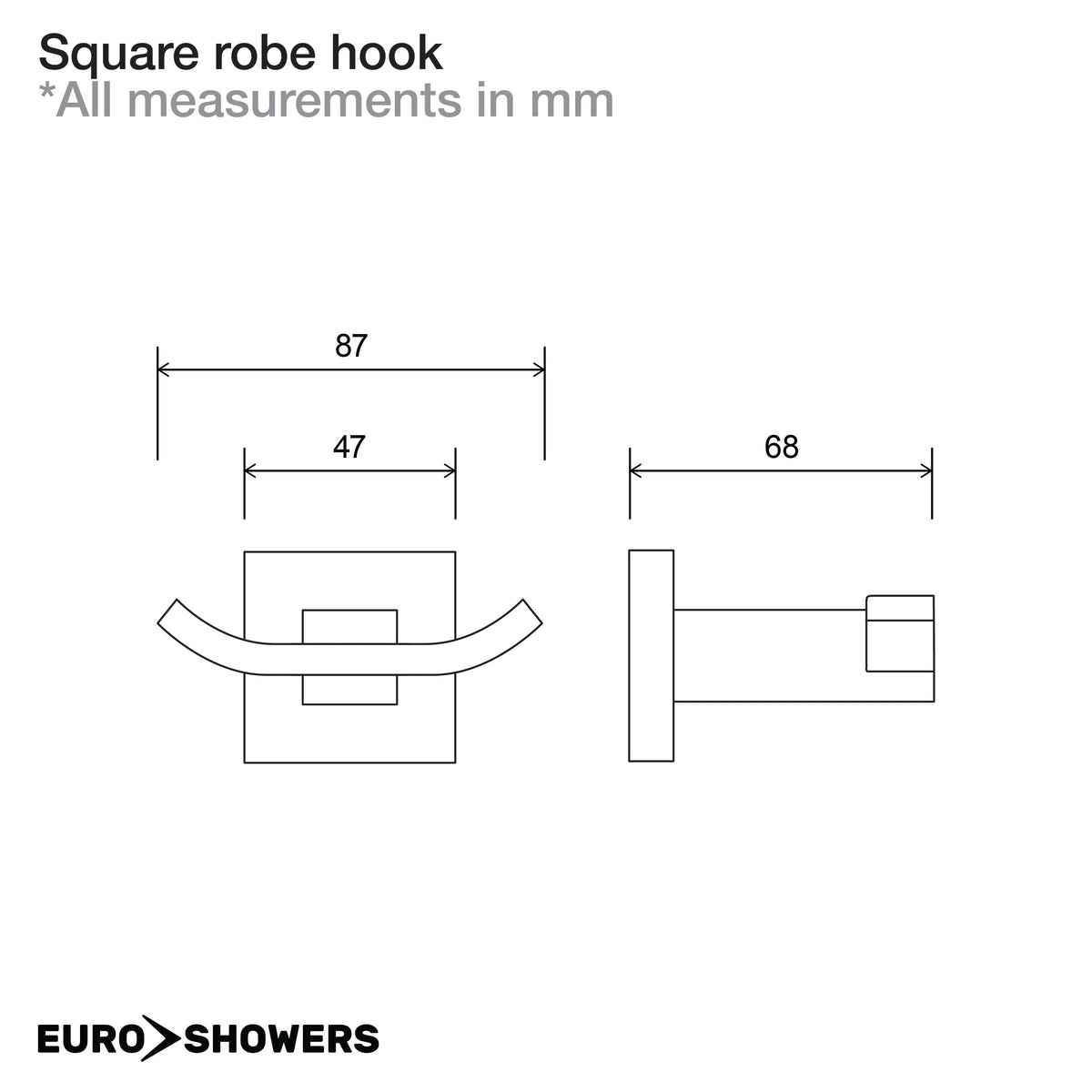 Euroshowers SQUARE - Robe Hook