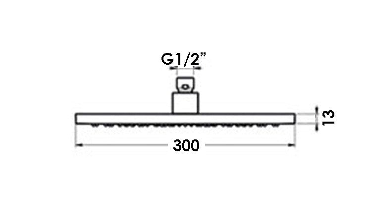 STREAMLINE - Round Brass 300mm Shower Head