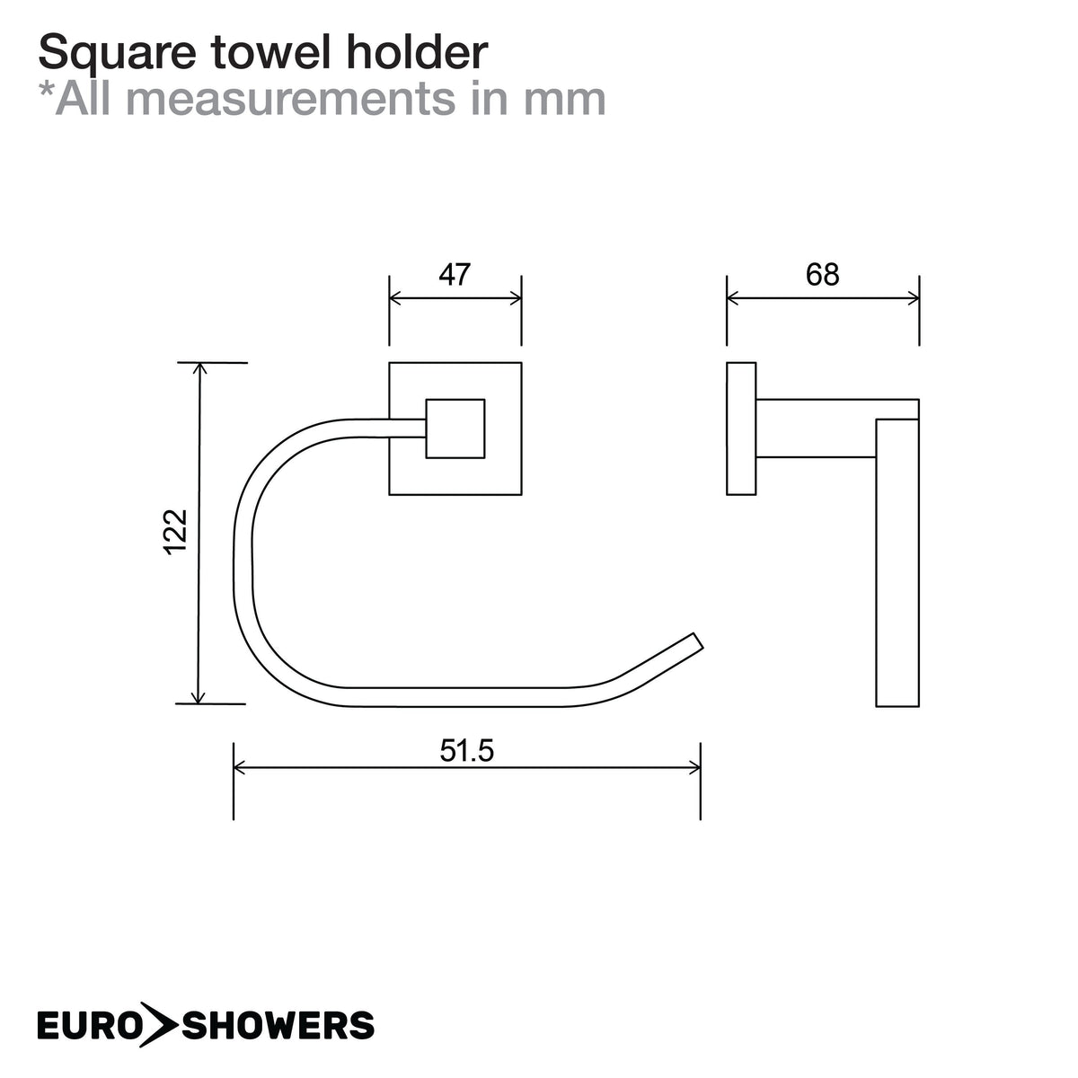 Euroshowers SQUARE - Paper Holder