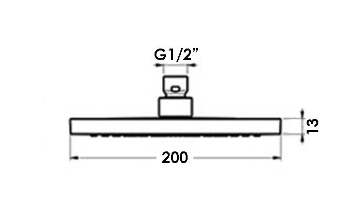 STREAMLINE - Round Brass 200mm Shower Head