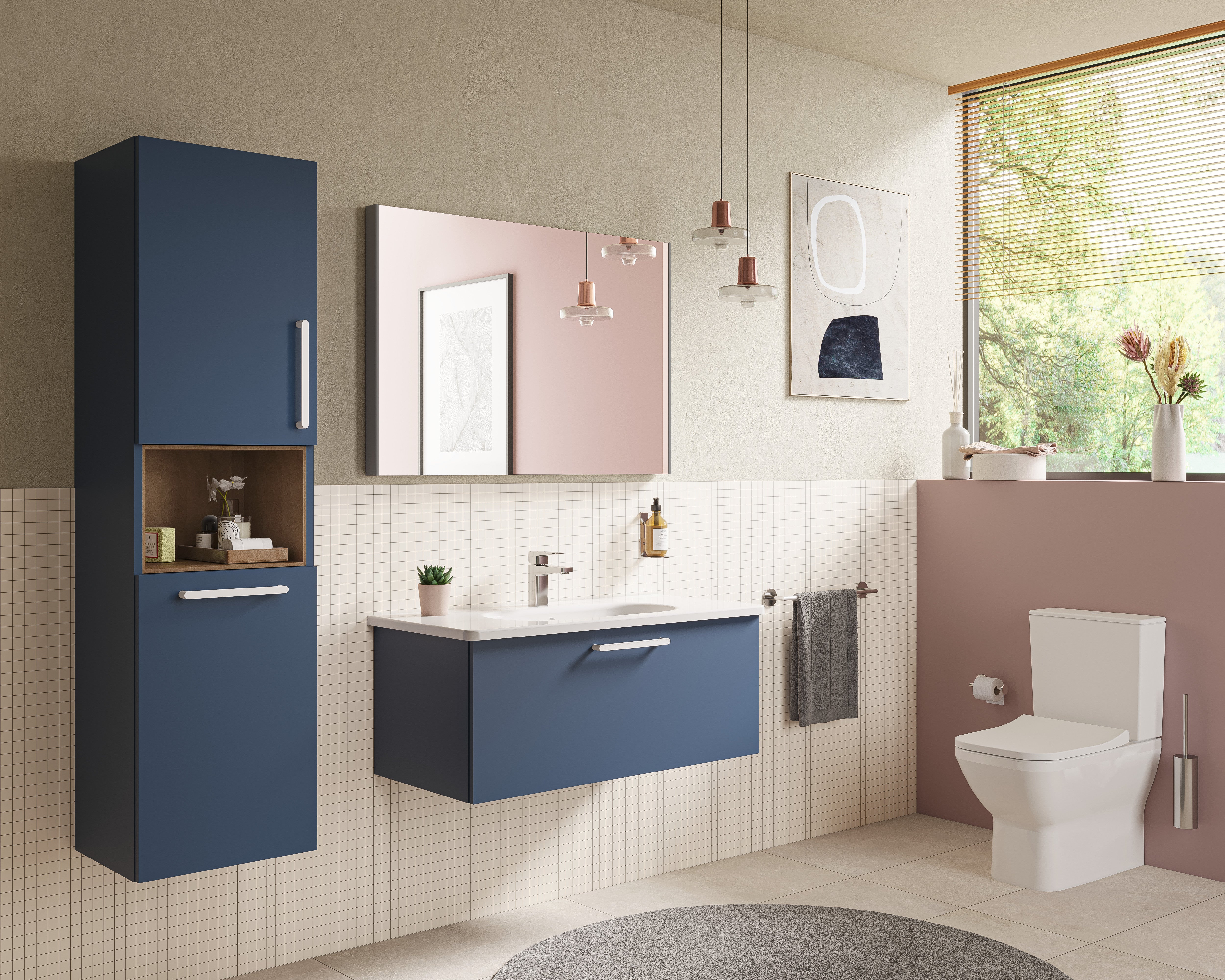 Vanity Basin, 100 cm One Tap Hole, With Overflow Hole