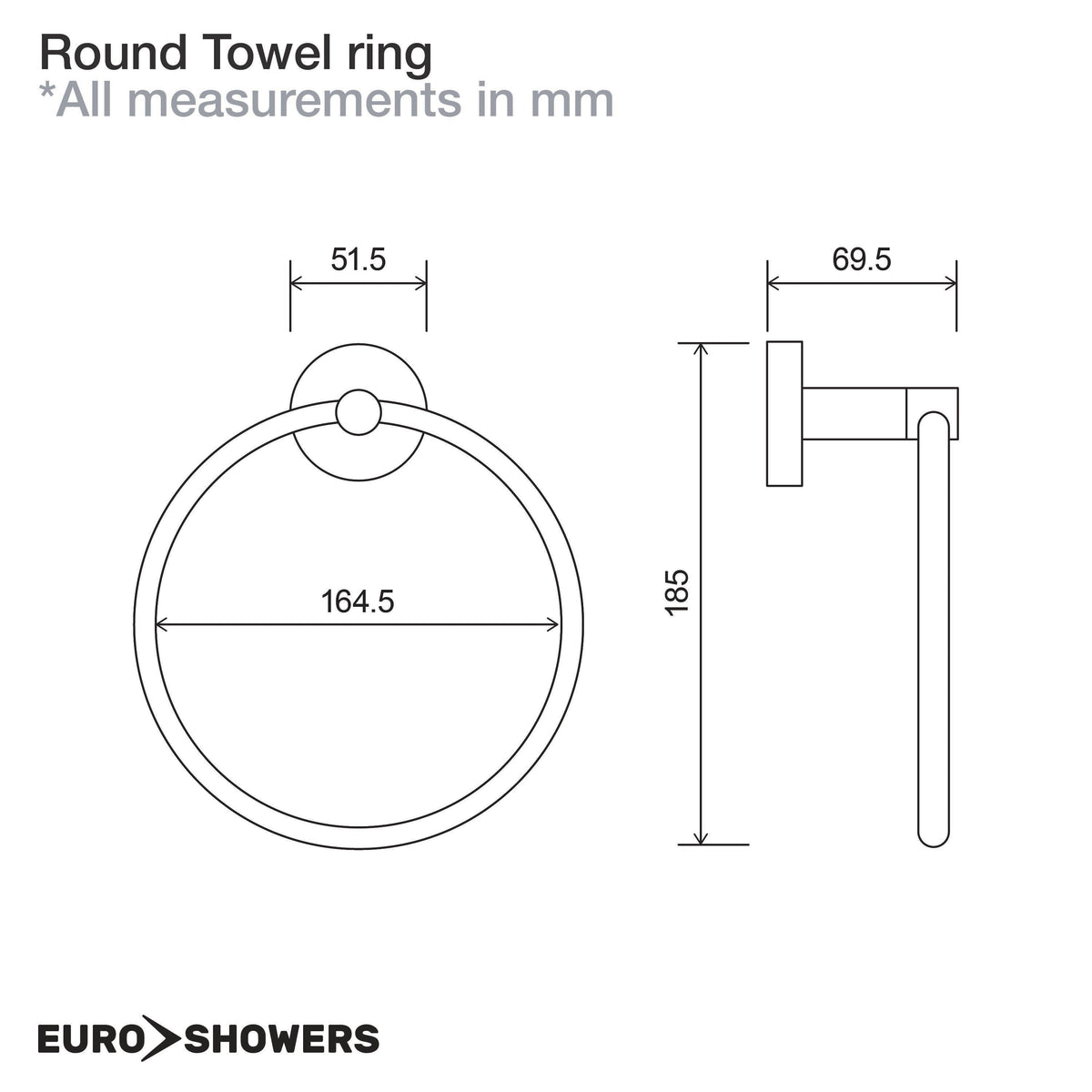 Euroshowers ROUND - Towel Ring