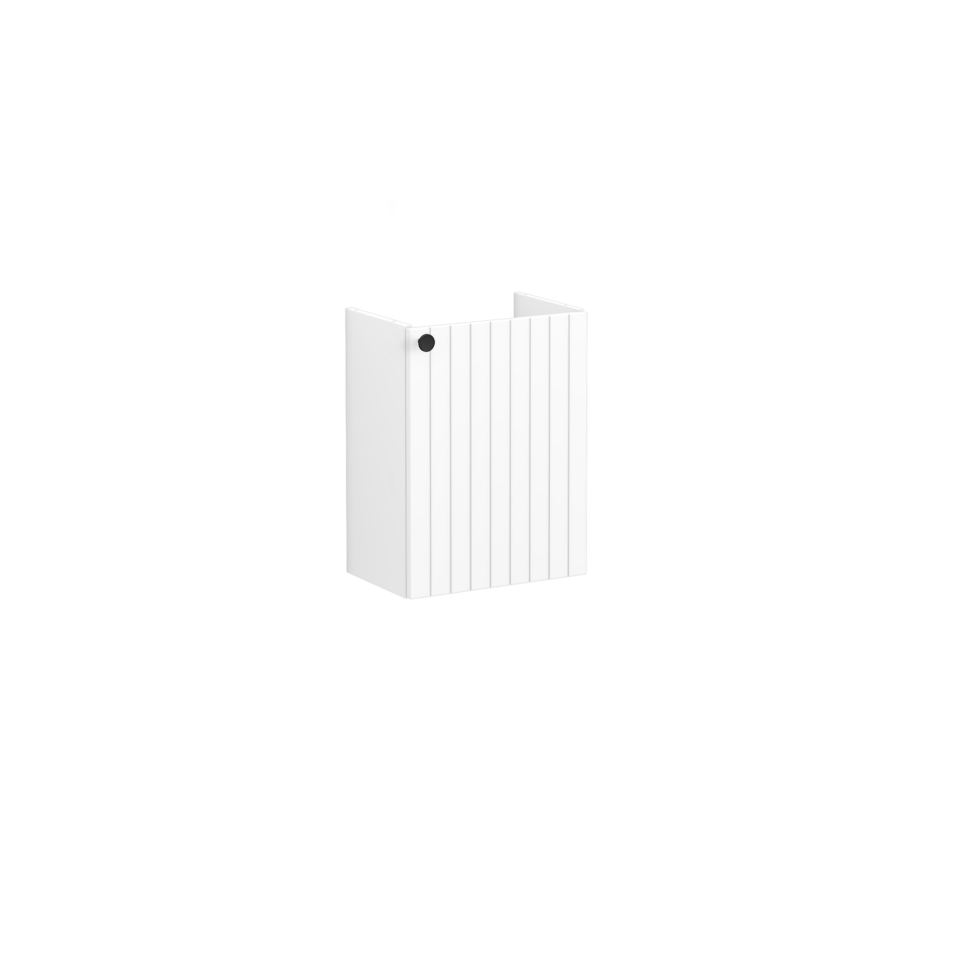 Root Groove Washbasin Unit, with doors, compact, with right tap hole, Matt White, without washbasin, Right