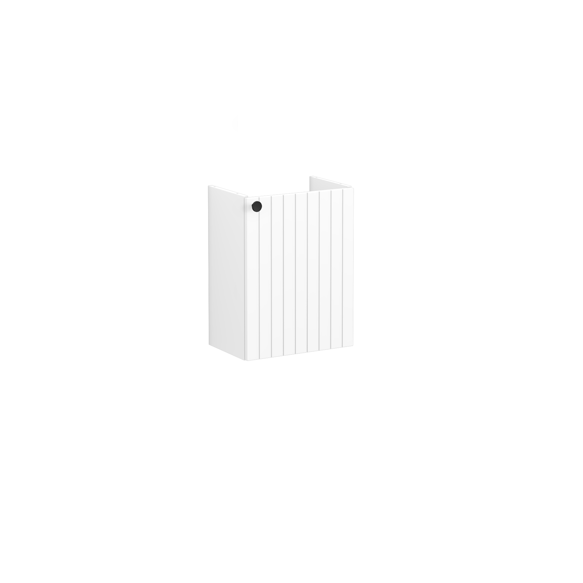 Root Groove Washbasin Unit, with doors, compact, with right tap hole, Matt White, without washbasin, Right