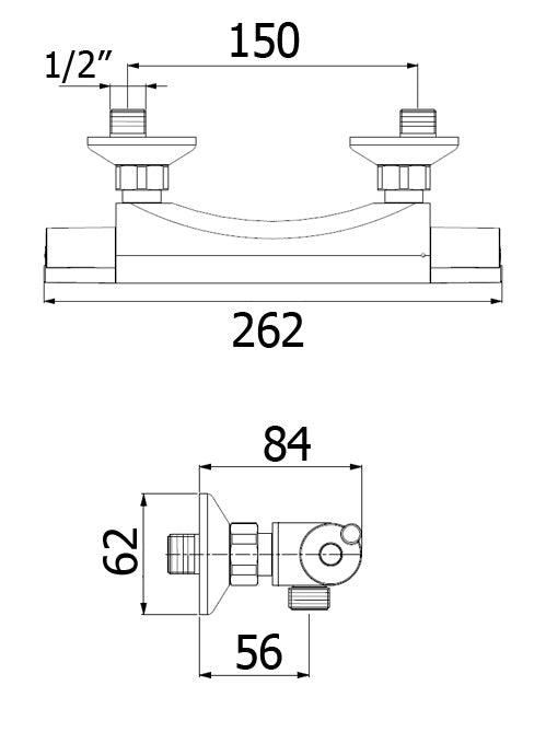 EXPOSED Thermo Bar Shower Valve