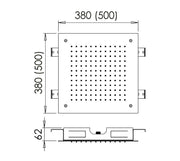 CONCEALED - Square 500mm Shower Head
