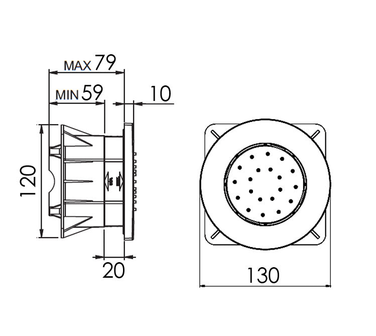 CONCEALED - Round Bodyjet