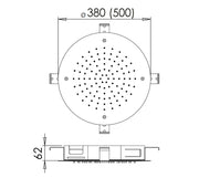 CONCEALED - Round 500mm Shower Head