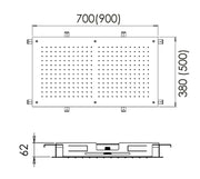 CONCEALED - Rectangular 500 x 900mm Shower Head