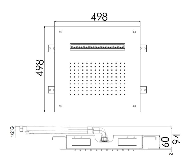 CONCEALED Dual Cascade Rainfall Head