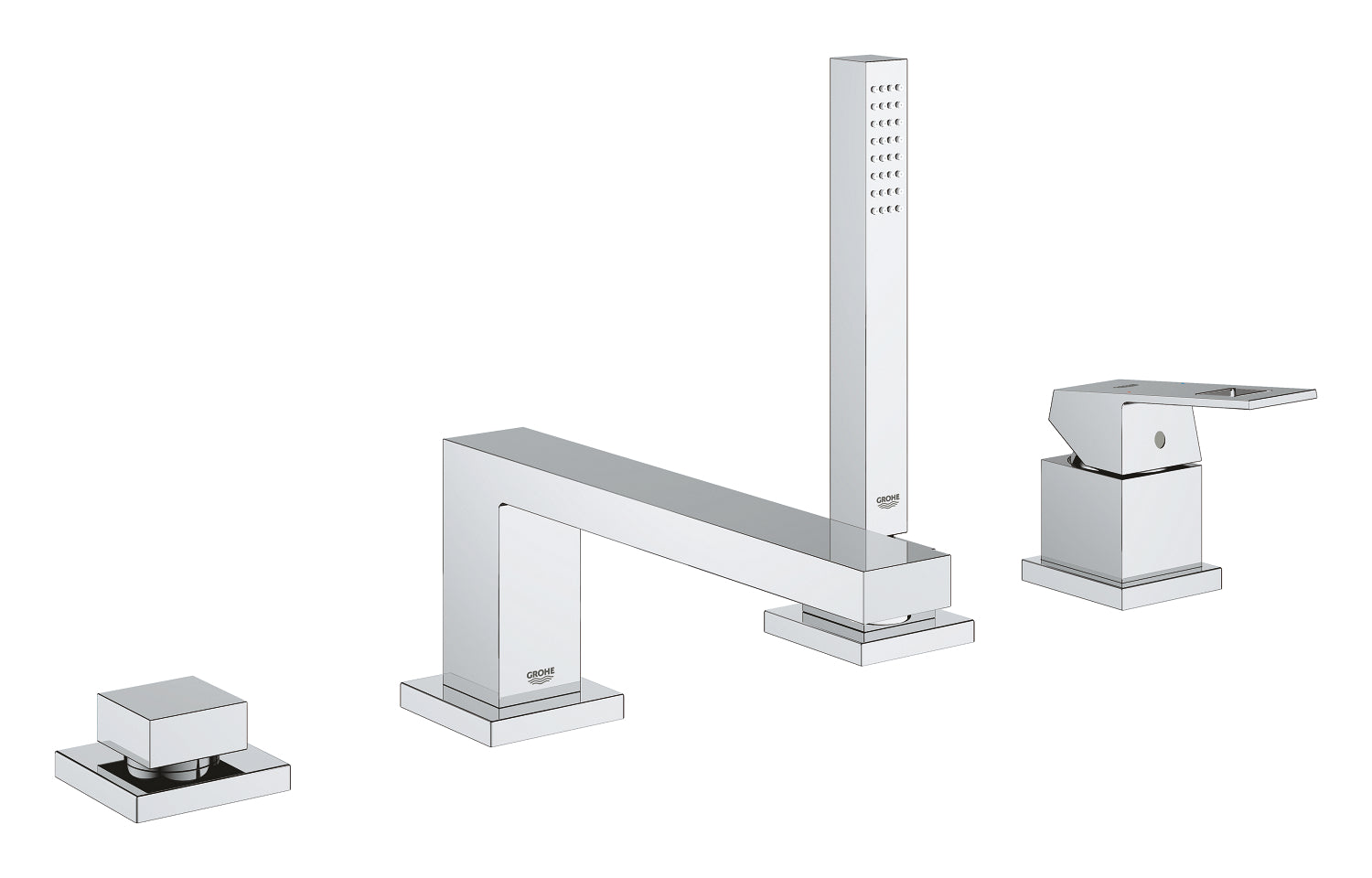 Eurocube 4-hole single-lever bath combination