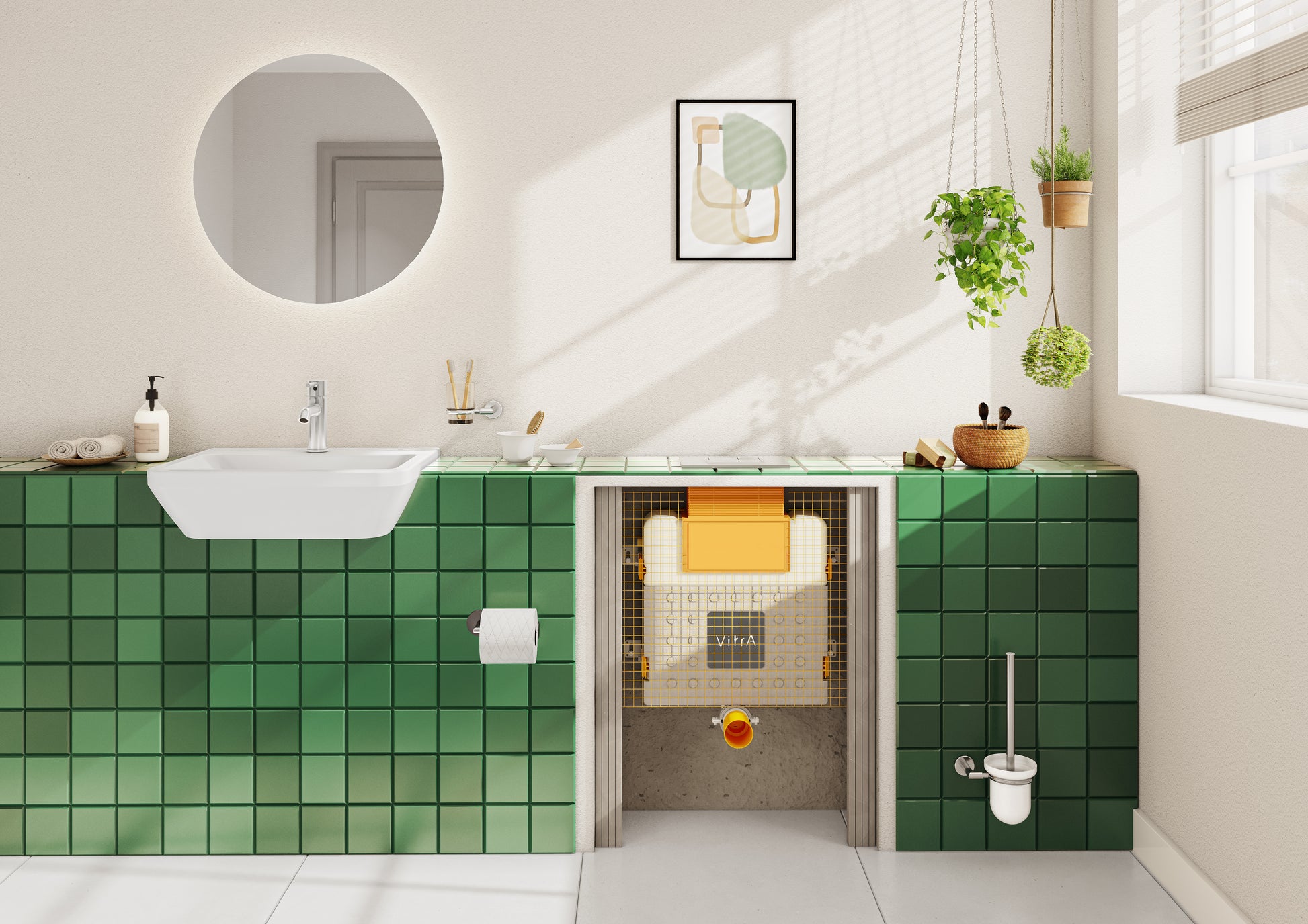 Semi-Recessed Basin, 55 cm