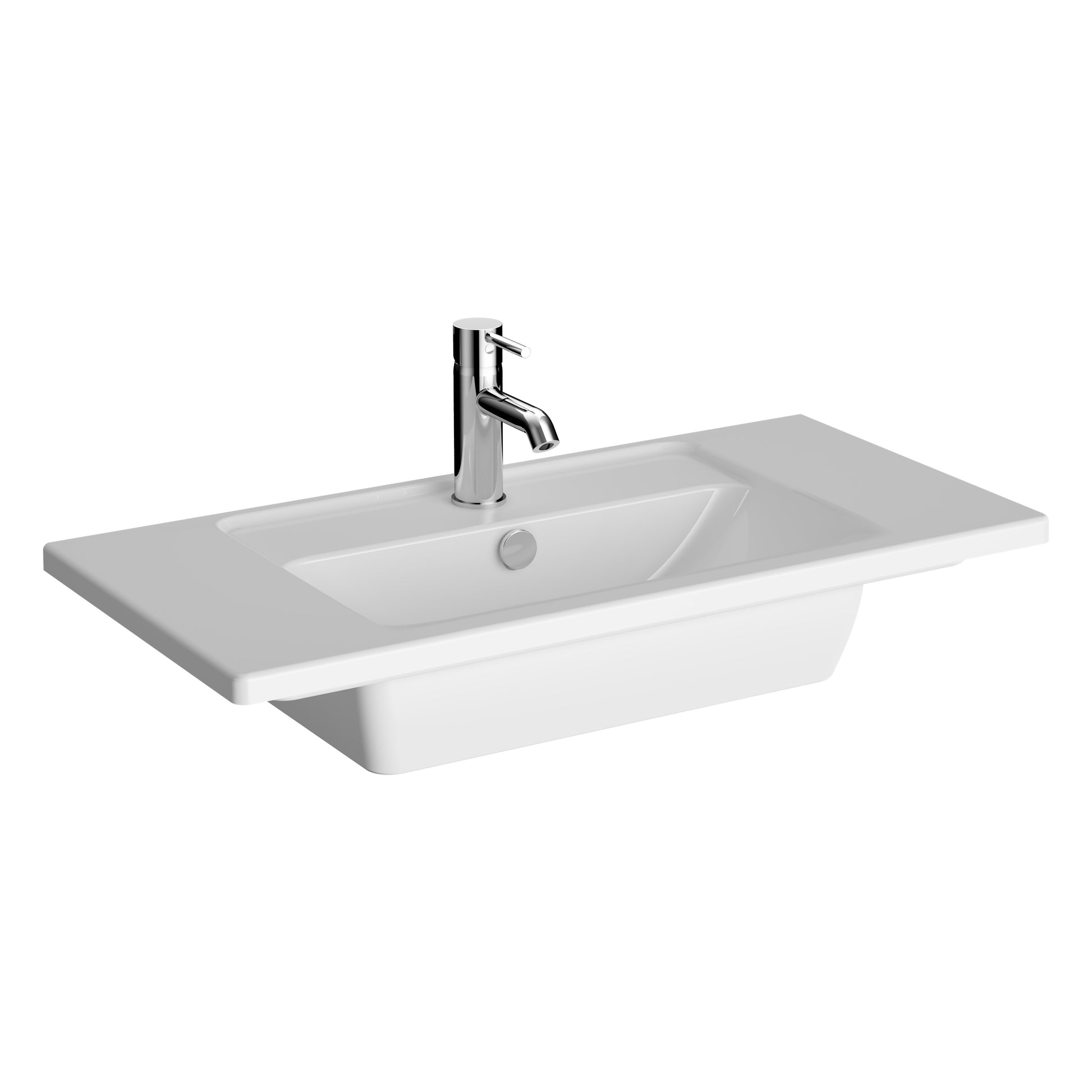 Vanity Basin, One Faucet Hole, With Overflow Hole, Short Projection, 80 cm