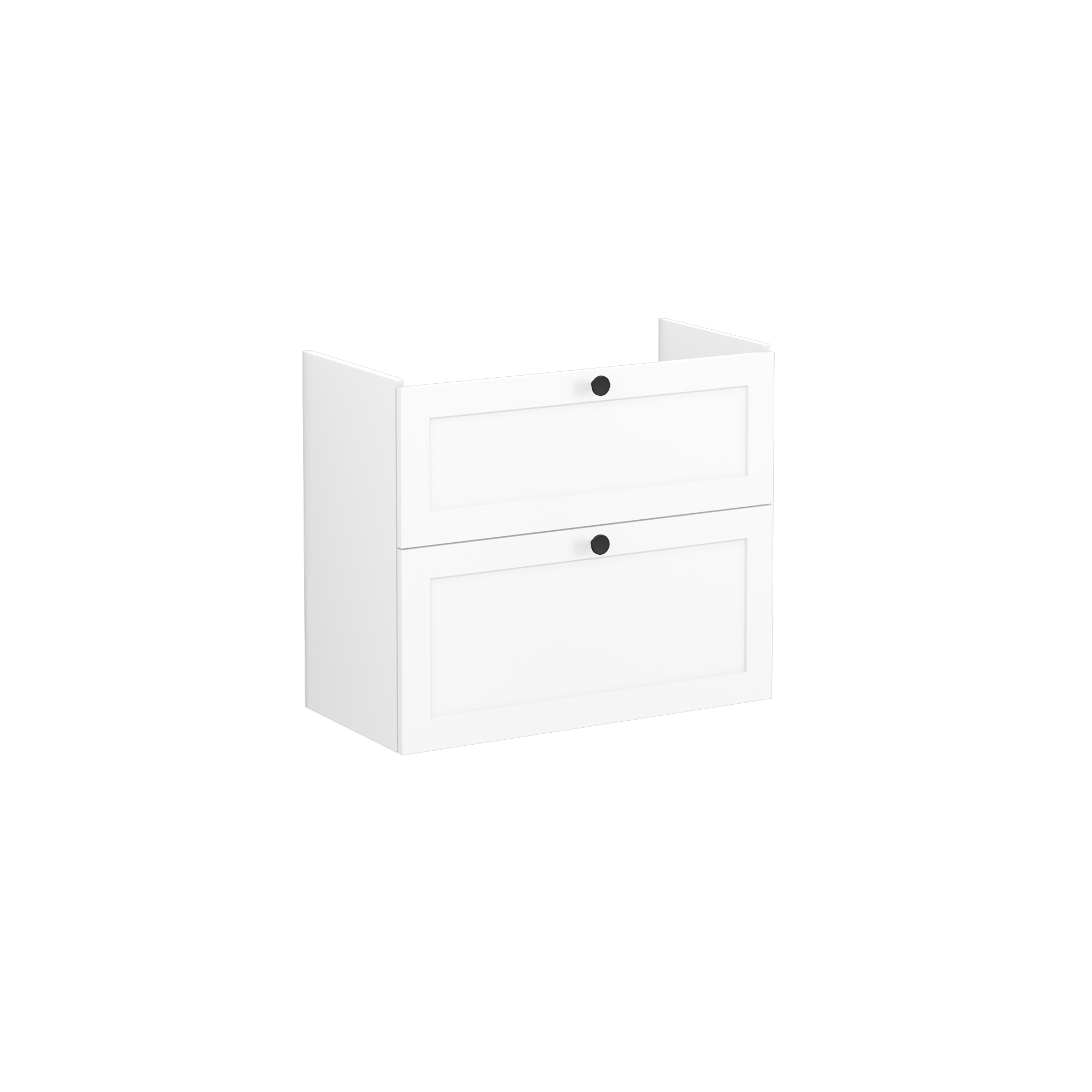 Root Classic Washbasin Unit, with two drawers, compact, Matt White, without washbasin