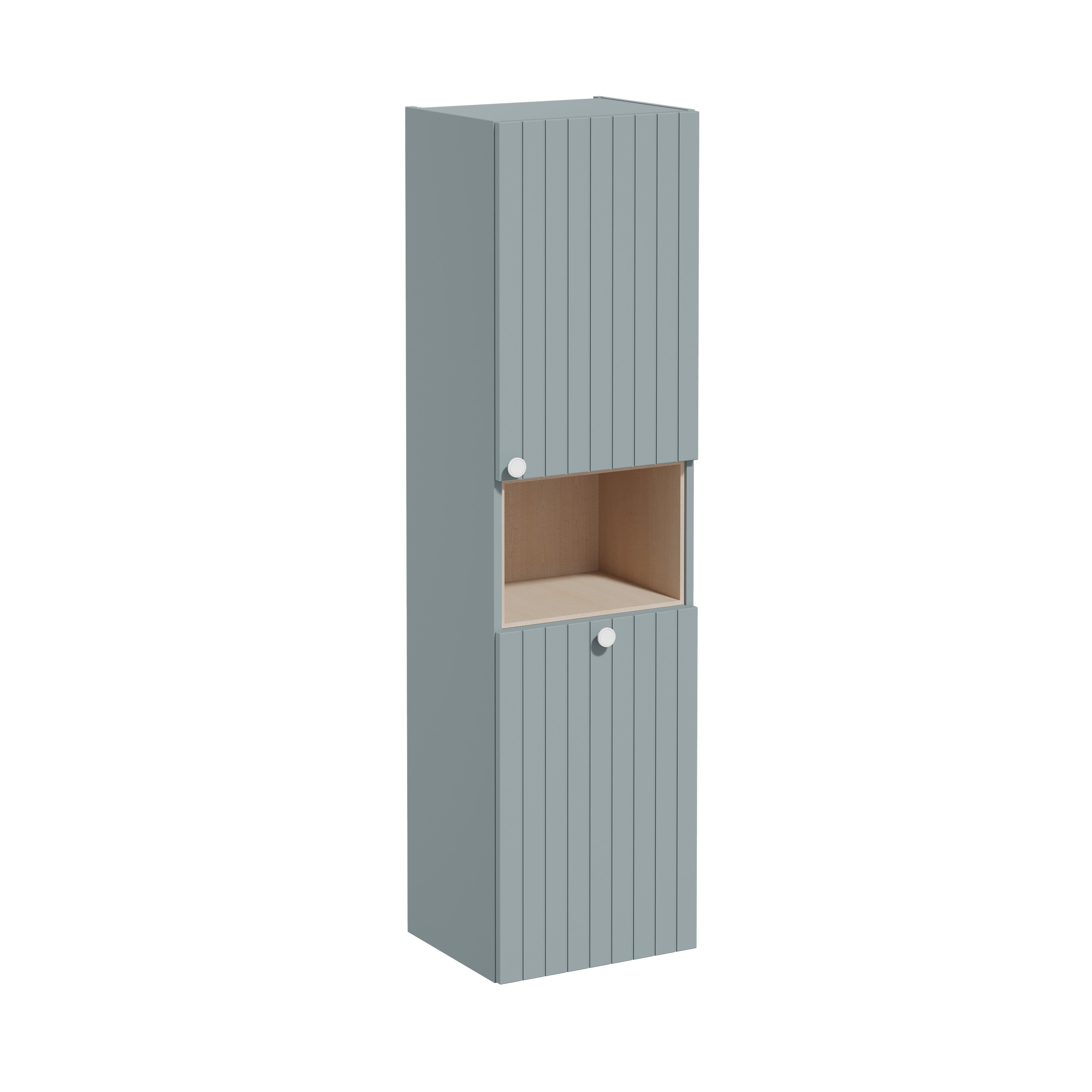 Root Groove Tall Unit, short, with laundry basket, Matt Fijord Green, Right