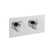 Tablet Knurled 2 Outlet 2 Handle Concealed Thermostatic Valve with Knurled Handles Horizontal