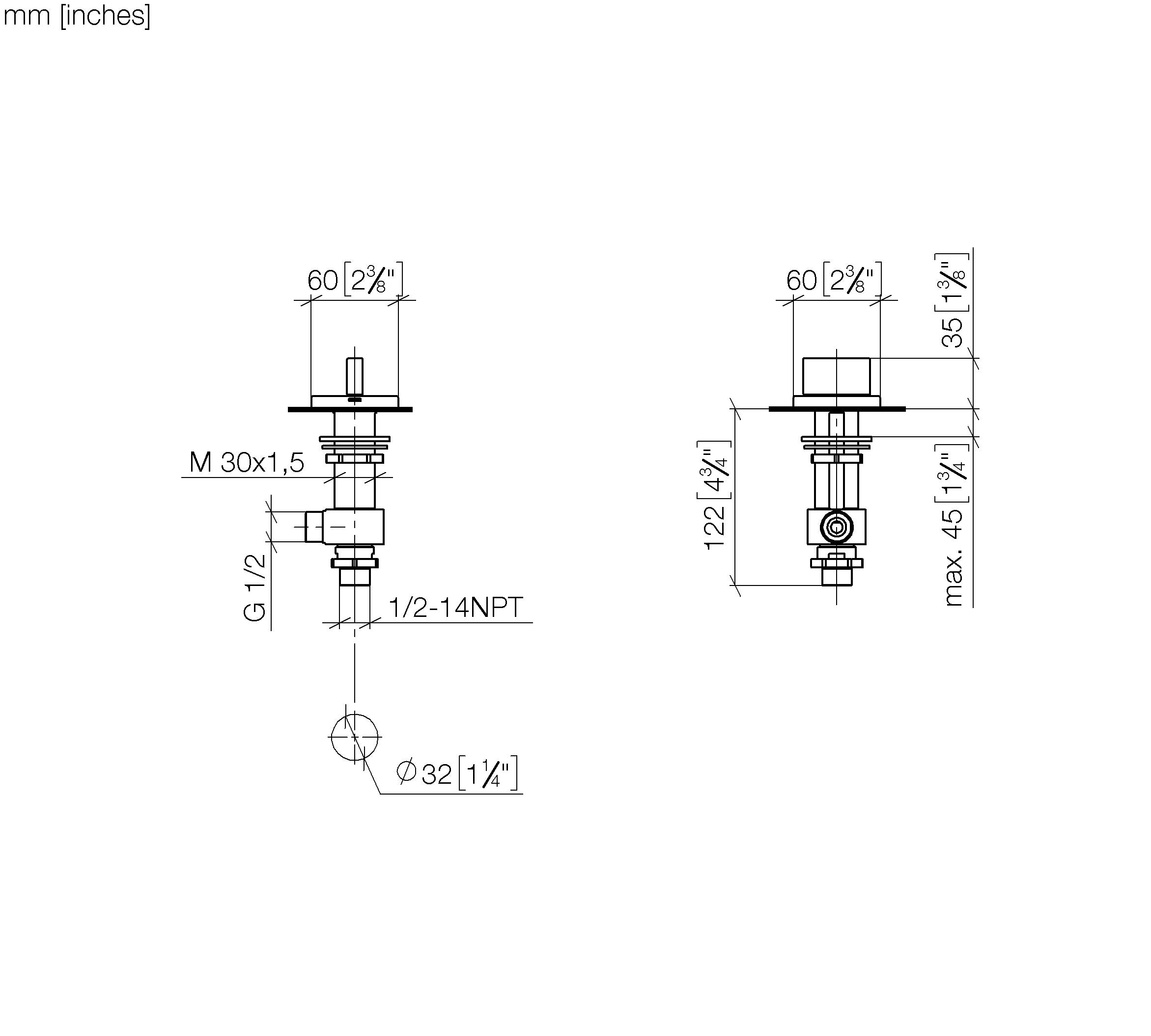 Cl 1 Deck Valve Clockwise Closing Cold Chrome