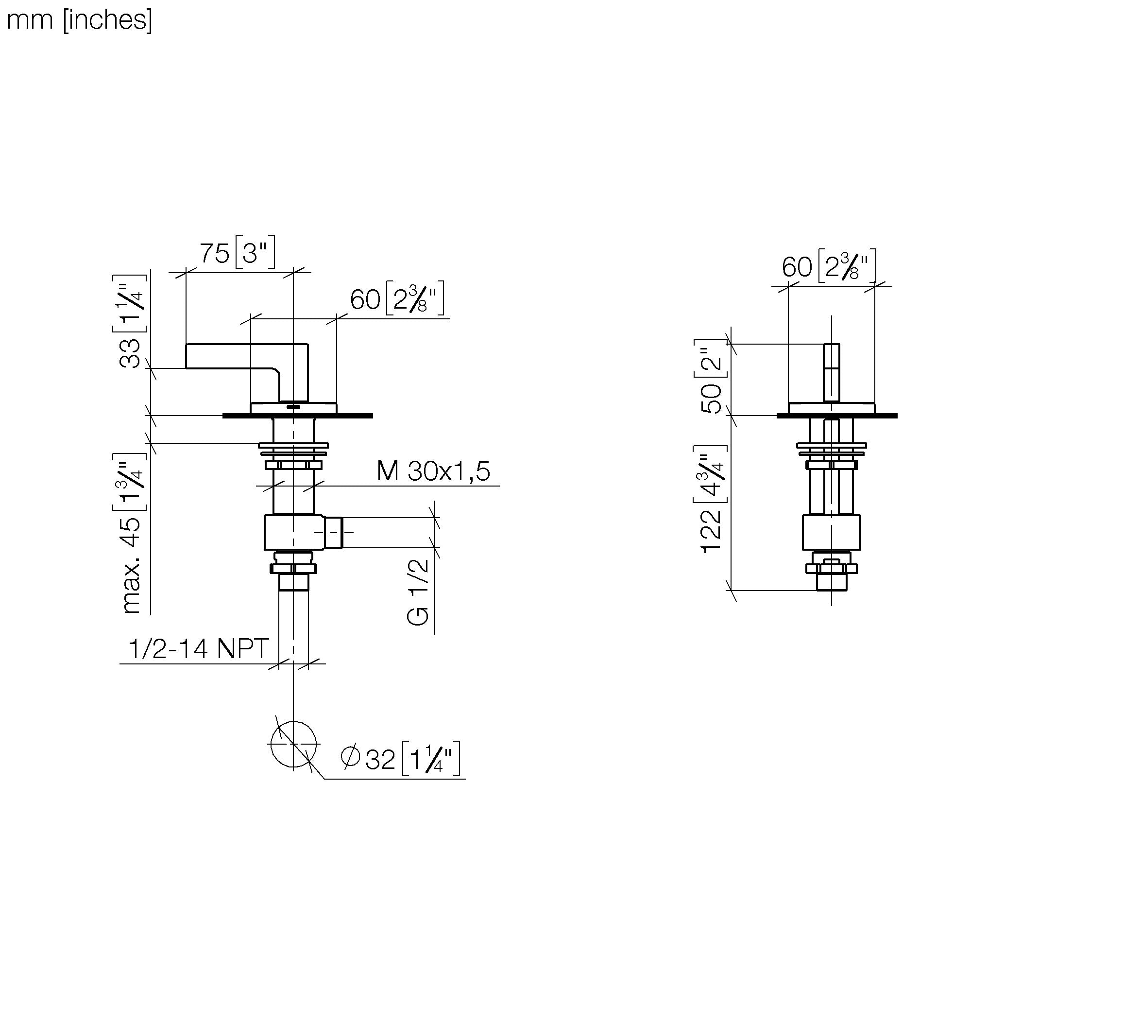 Deck Valve Clockwise Closing Hot Chrome