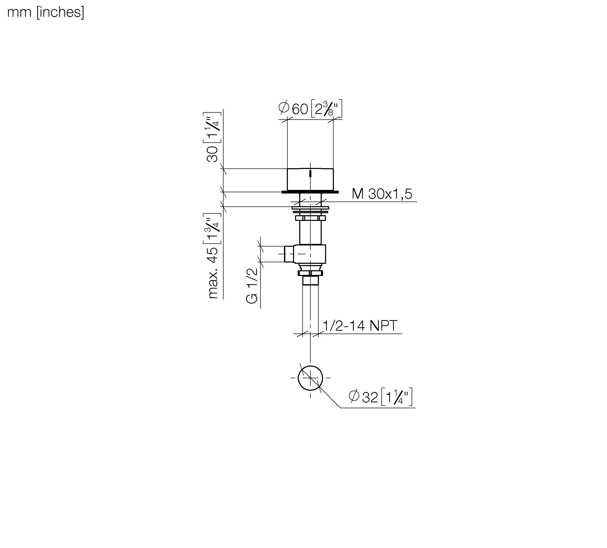 Deck Valve Clockwise Closing Cold Chrome