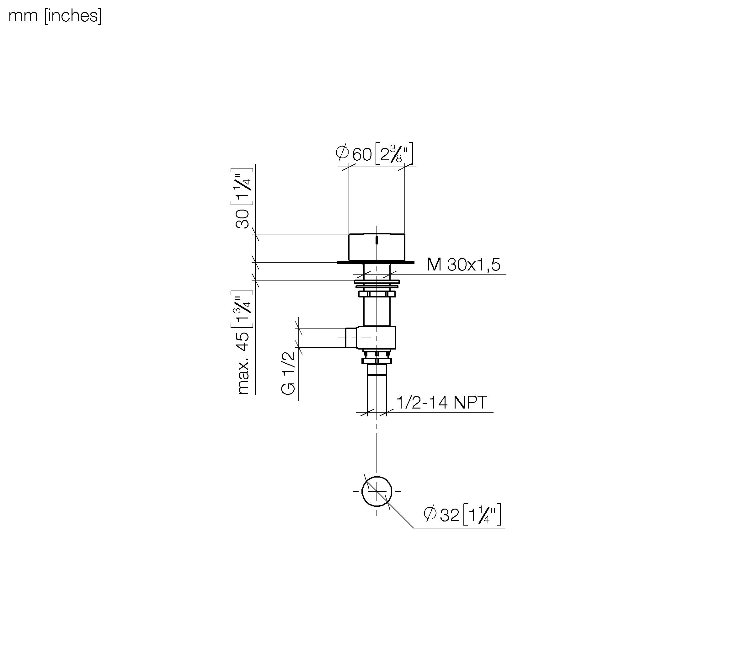 Deck Valve Anti Clockwise Closing Hot Chrome