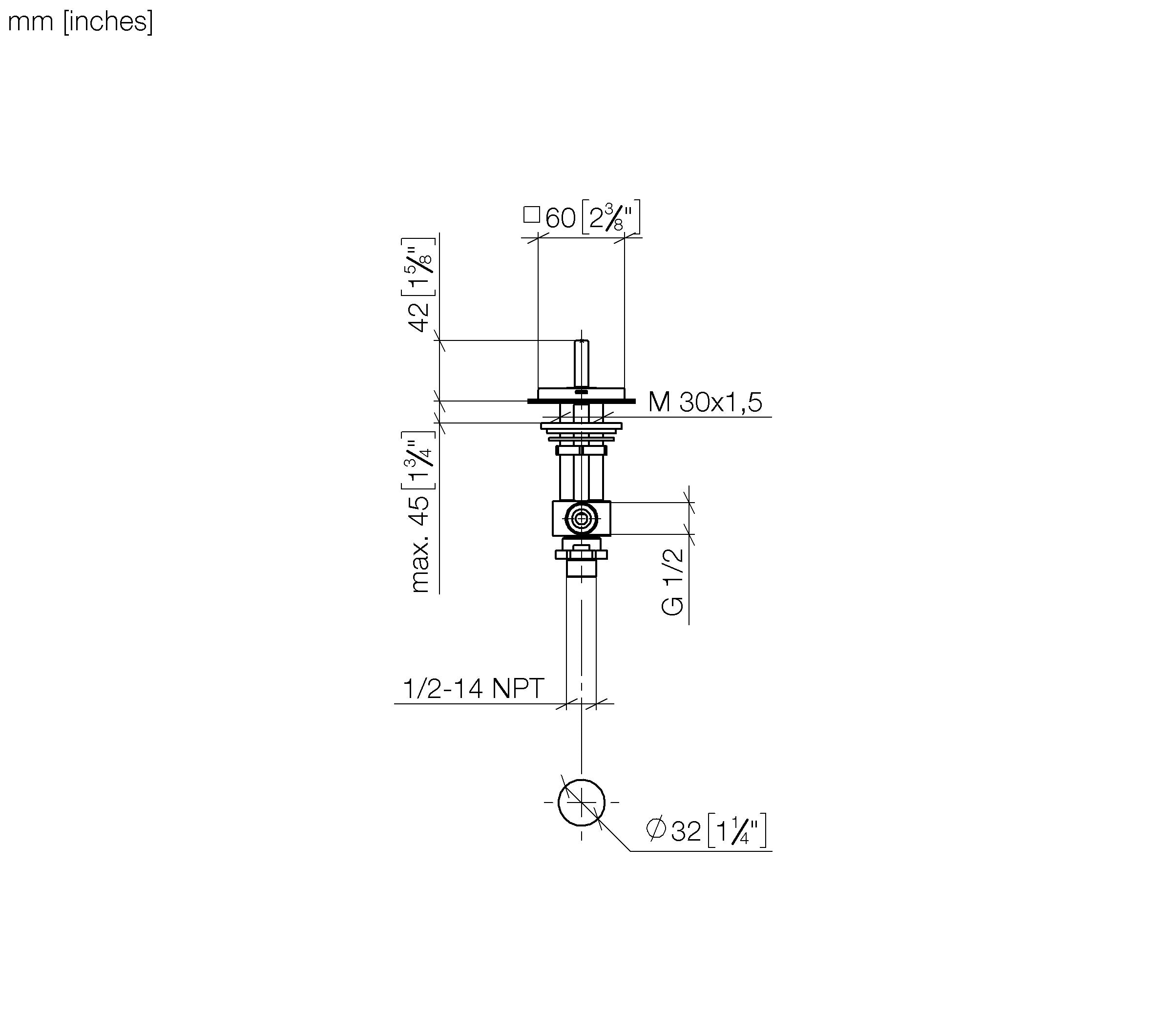 Mem Deck Valve Clockwise Closing Cold Chrome
