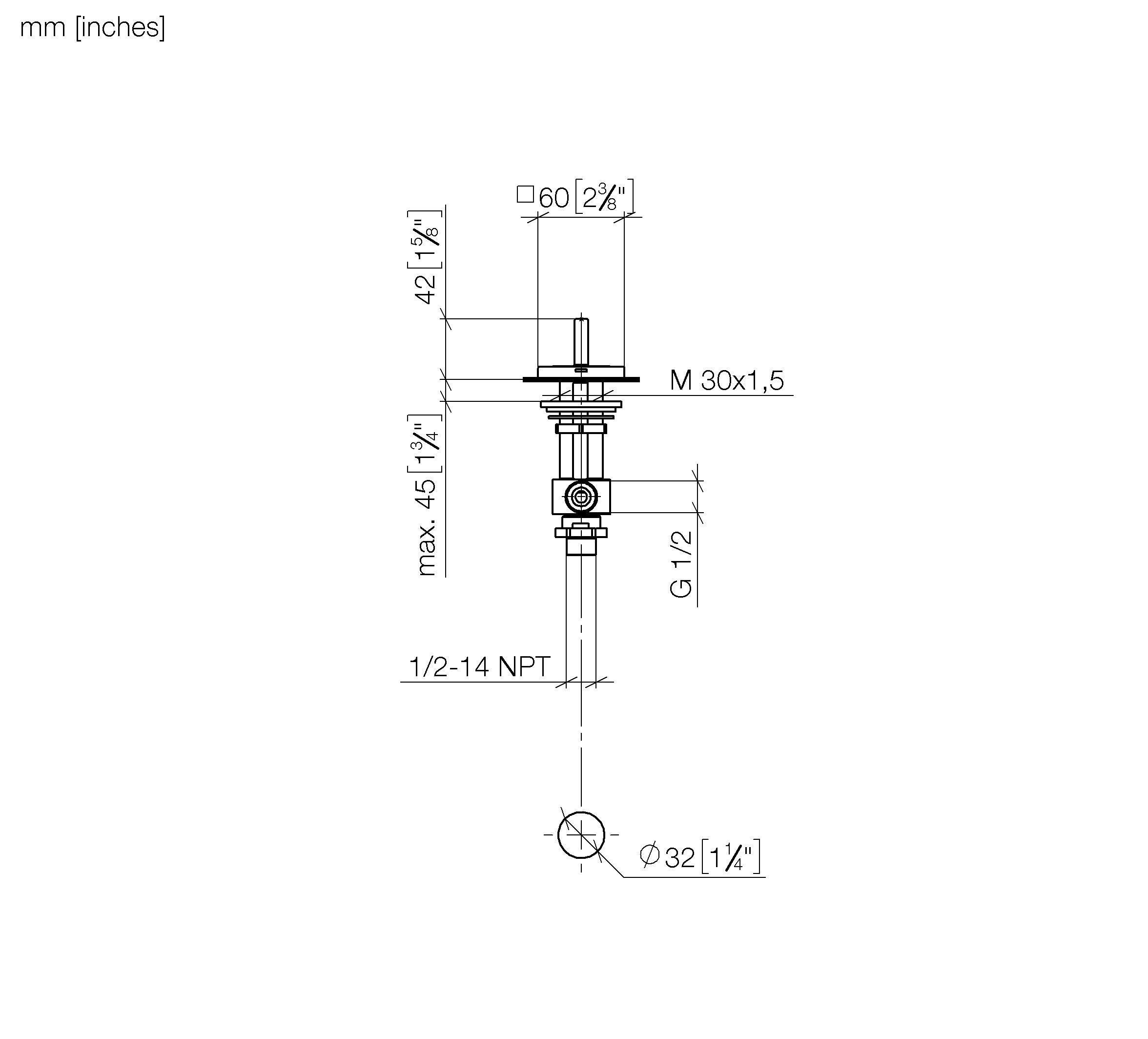 Mem Deck Valve Anti Clockwise Closing Hot Chrome