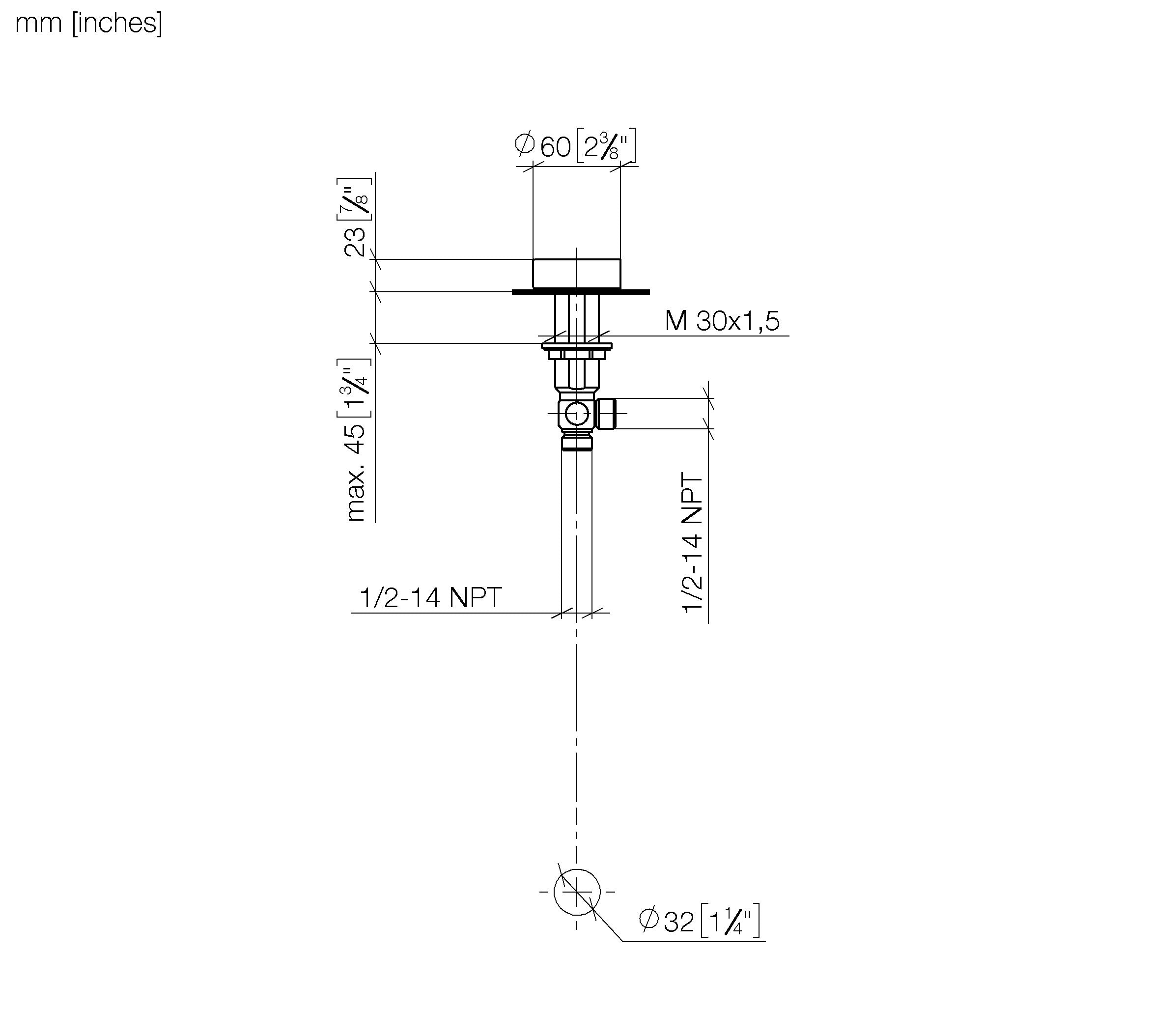Cyo Deck Valve Clockwise Closing Chrome