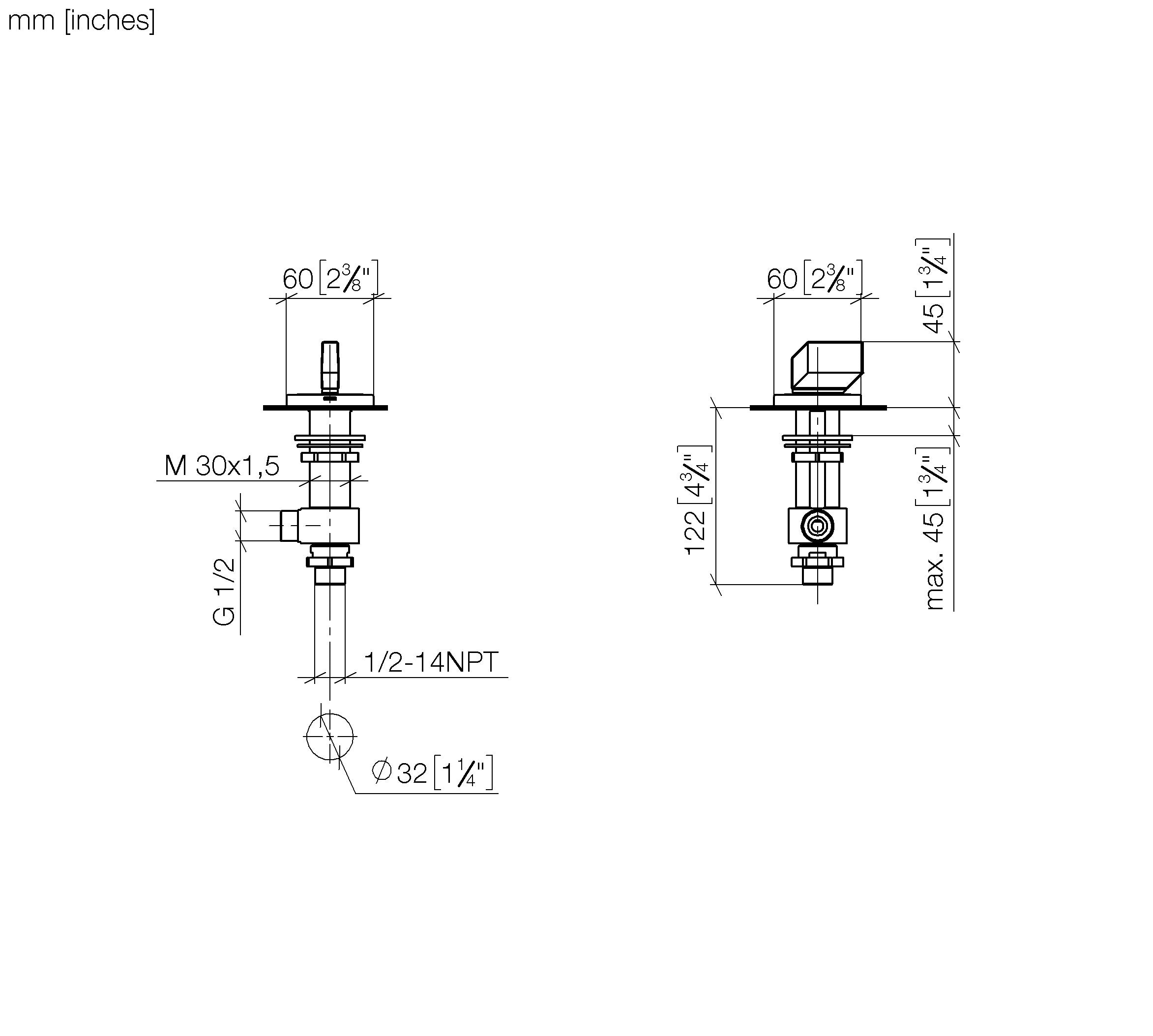 Cl 1 Deck Valve Clockwise Closing Cold Chrome II