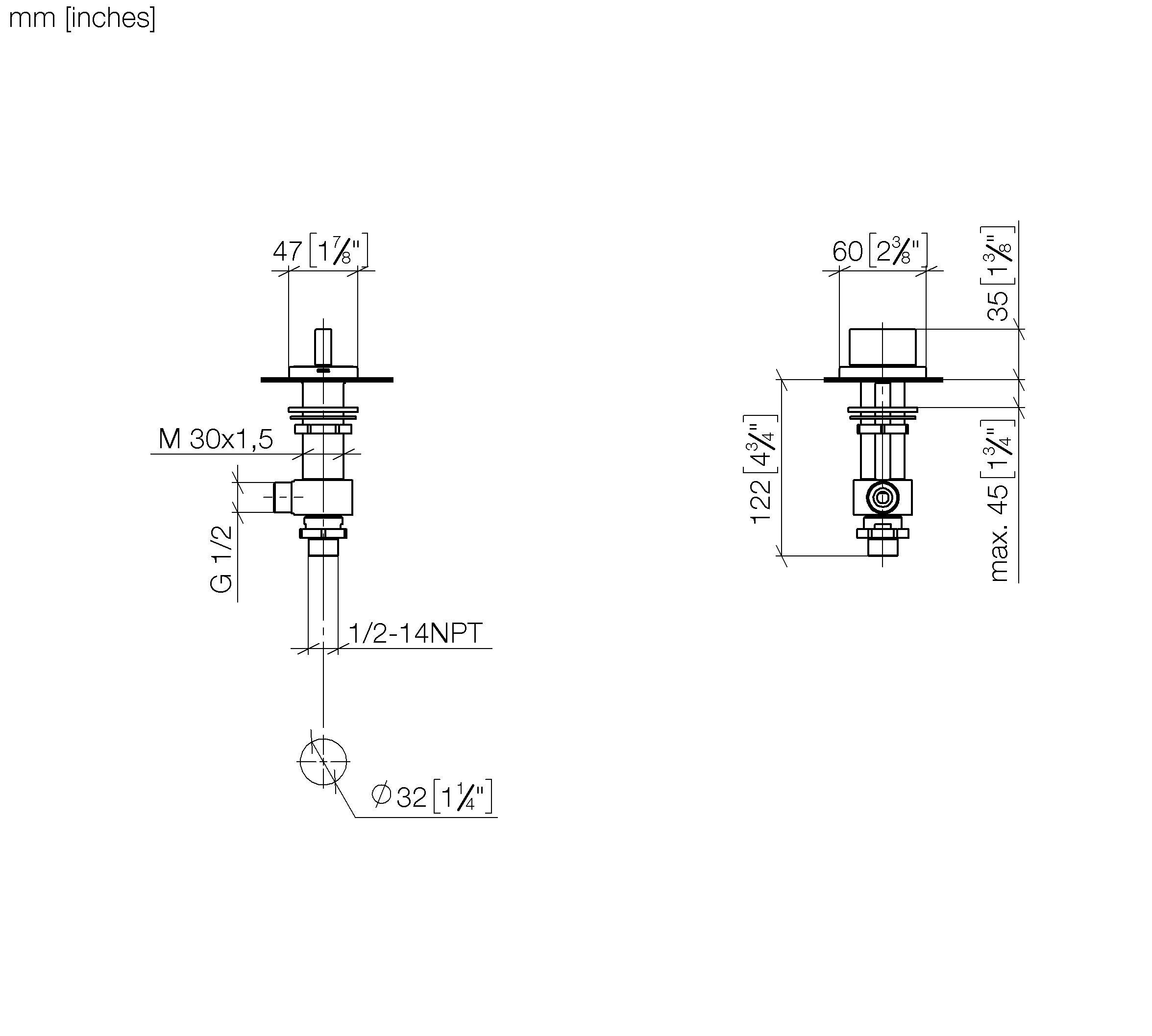 Cl 1 Deck Valve Clockwise Closing Cold Chrome III