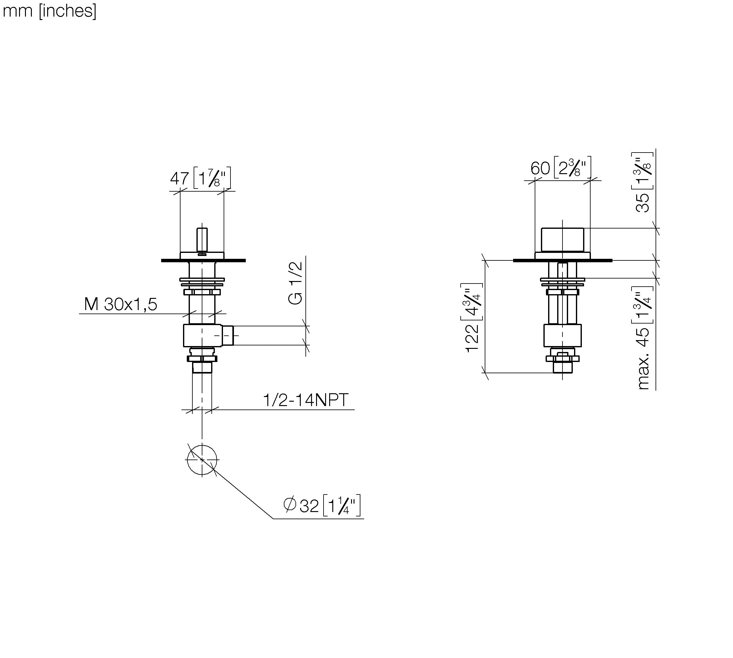 Cl 1 Deck Valve Anti Clockwise Closing Hot Chrome III