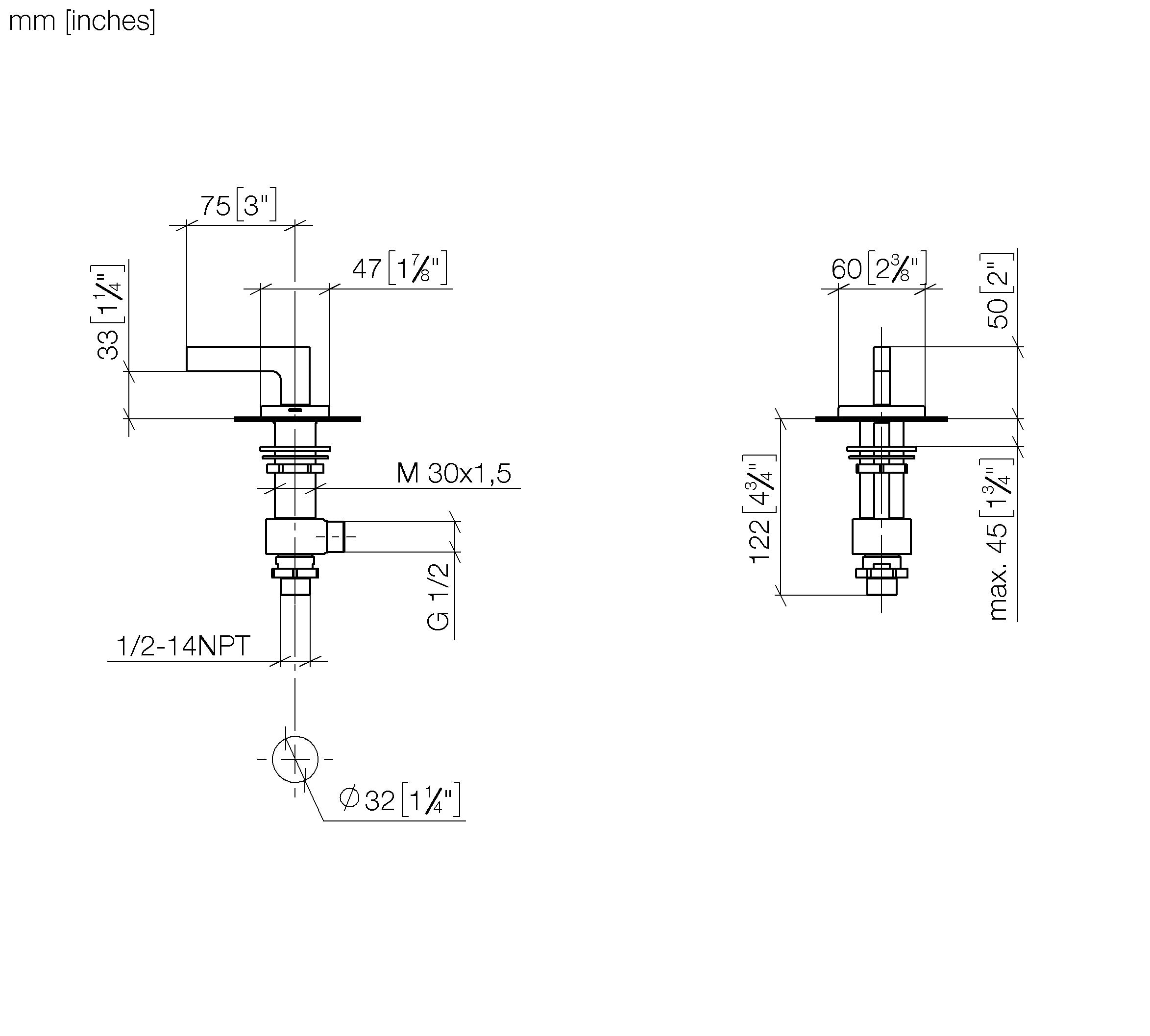 Deck Valve Clockwise Closing Hot Chrome II