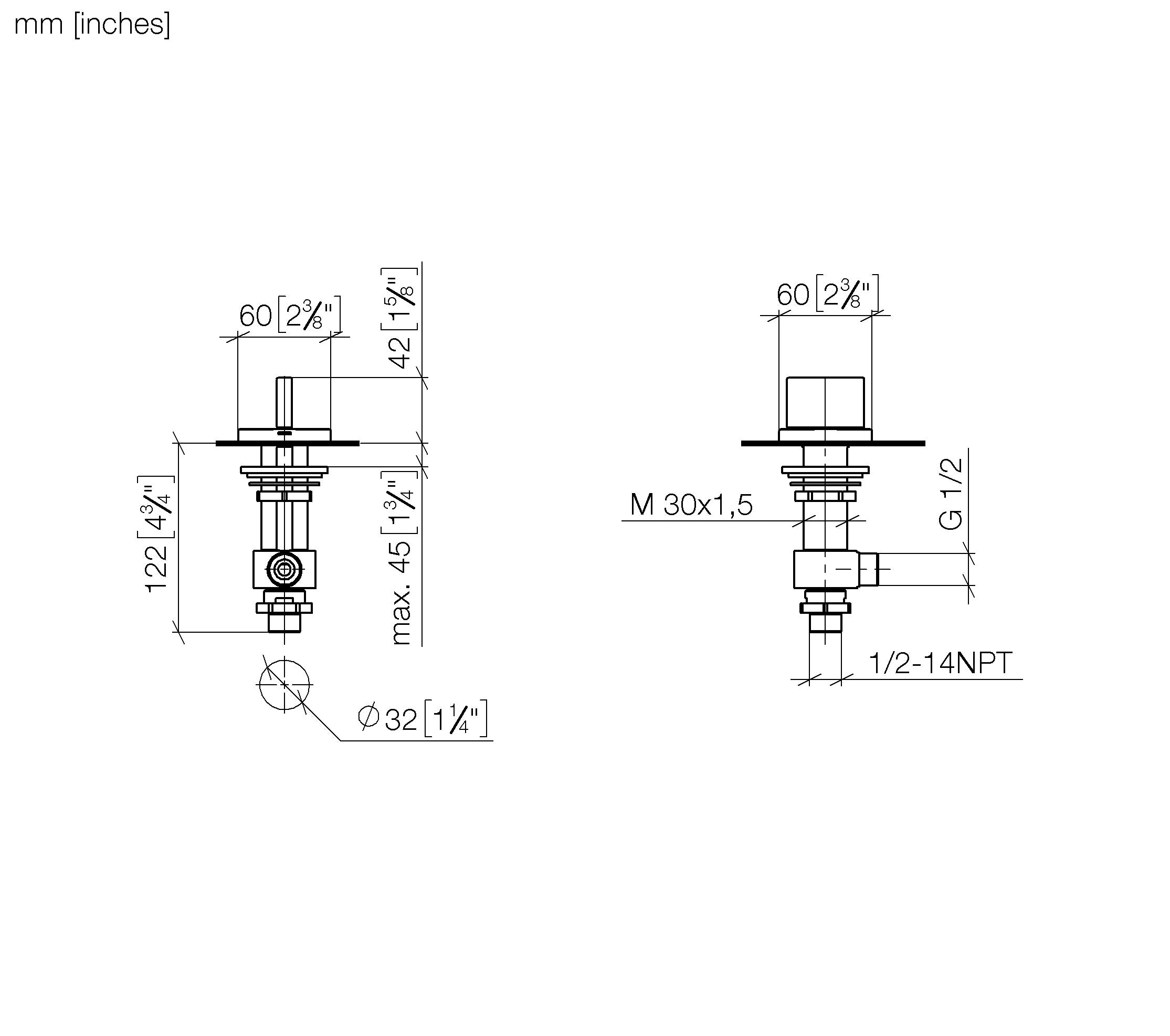 Mem Deck Valve Clockwise Closing Cold Chrome II