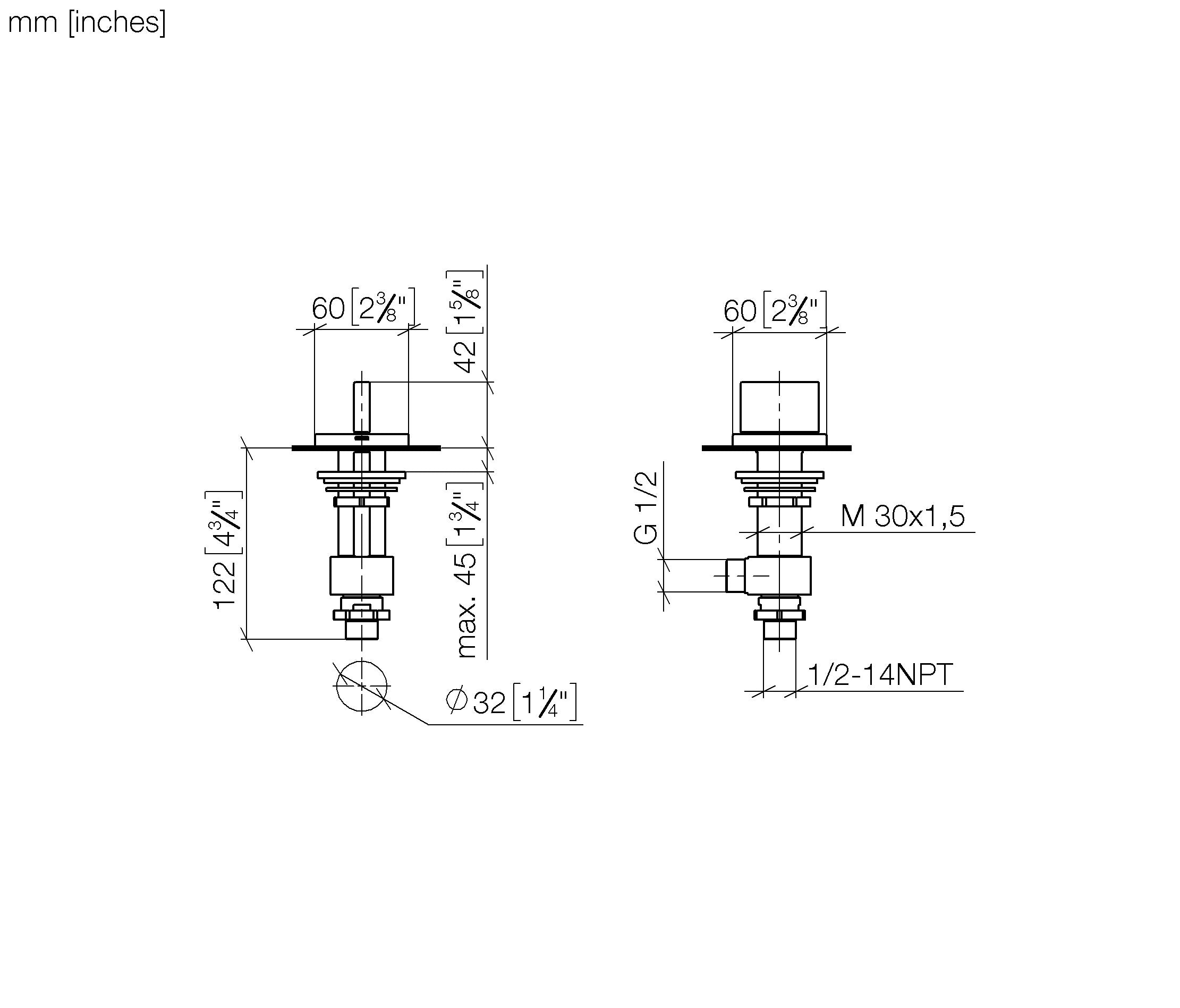 Mem Deck Valve Anti Clockwise Closing Hot Chrome II
