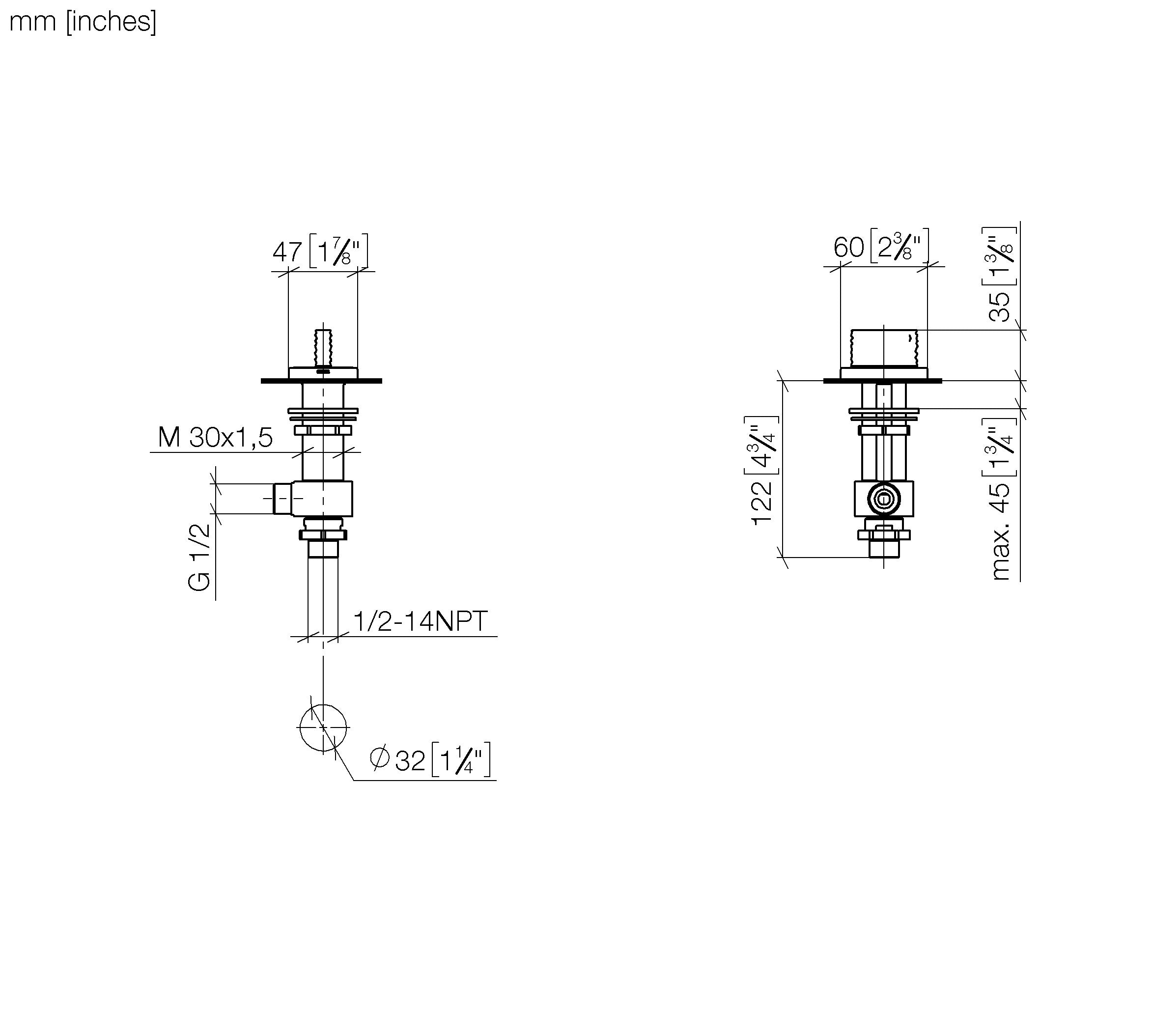 Cl 1 Deck Valve Clockwise Closing Cold Chrome IV