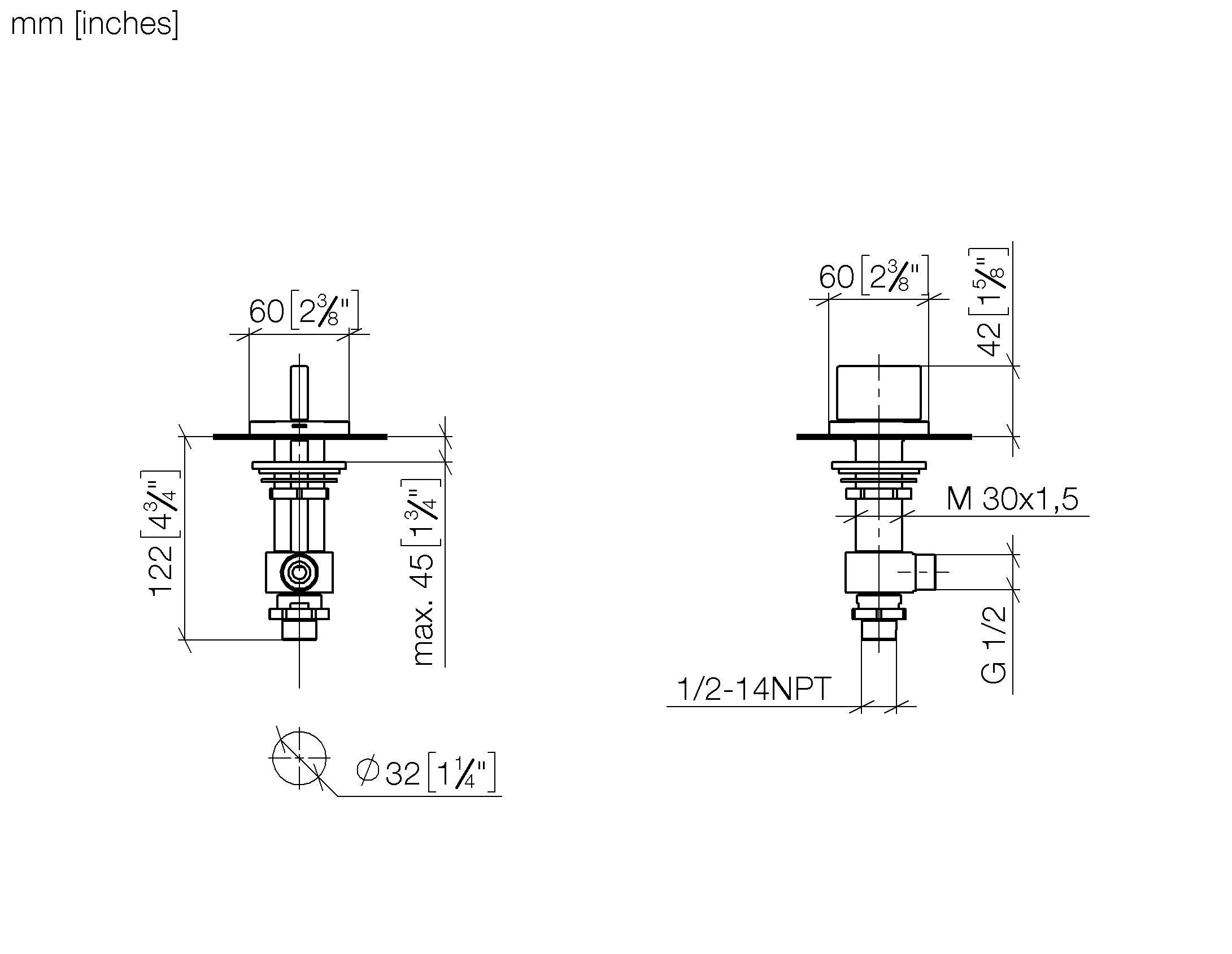 Mem Deck Valve Clockwise Closing Cold Chrome III
