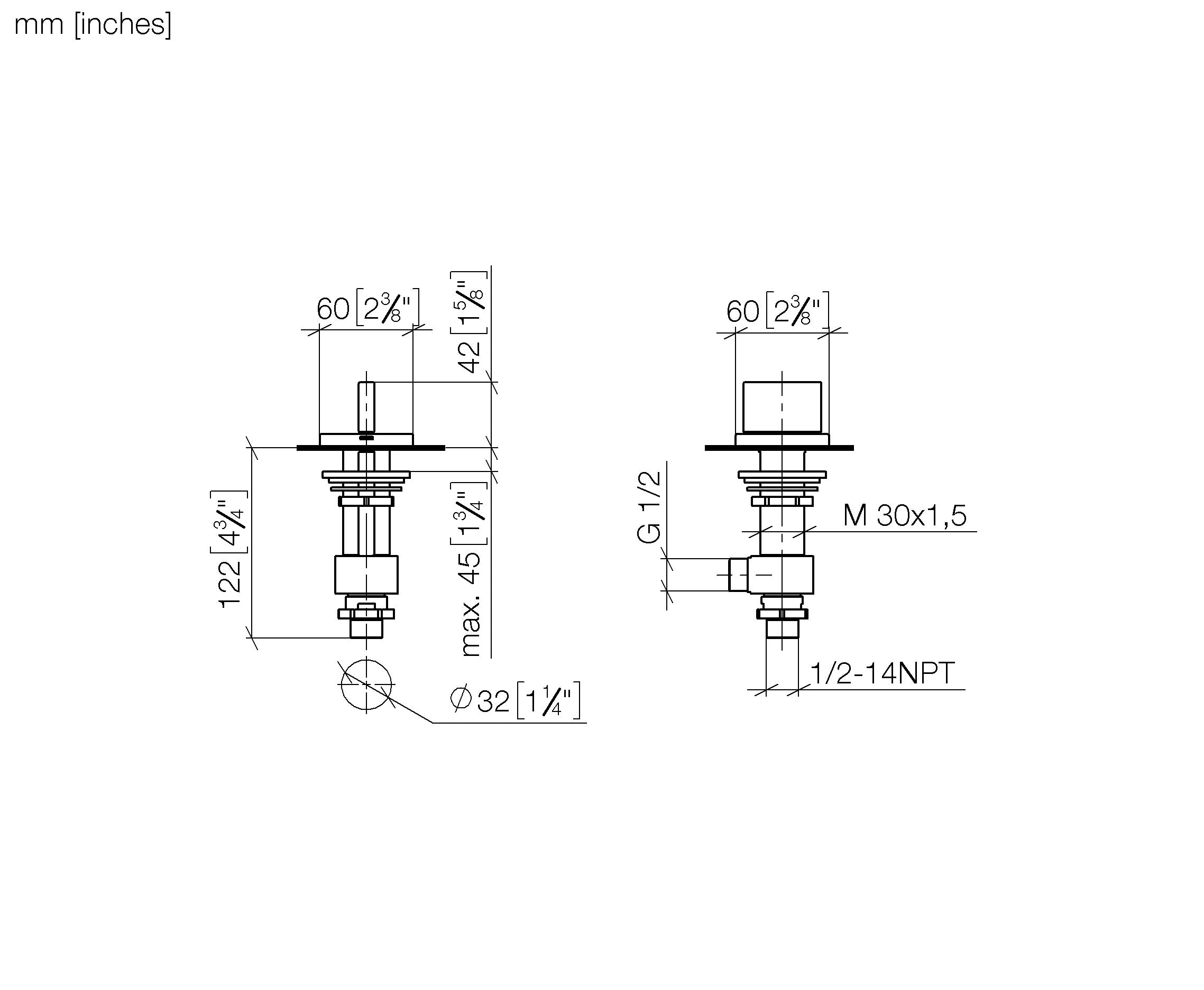 Mem Deck Valve Anti Clockwise Closing Hot Chrome III